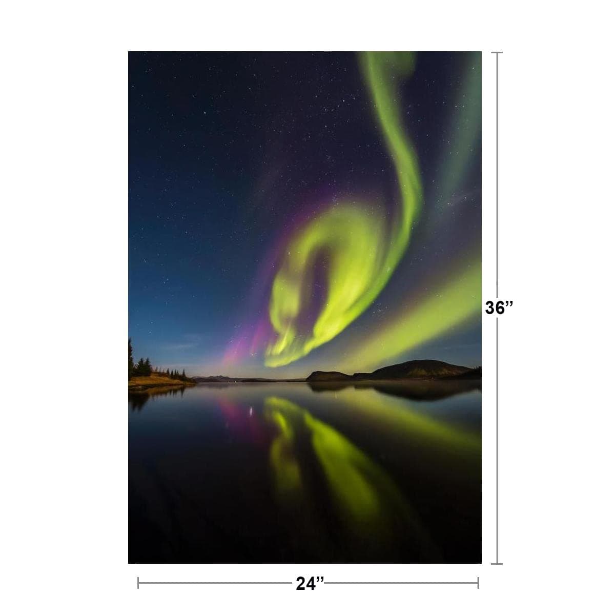 Aurora Borealis Northern Lights Iceland Photo Photograph Cool Wall Art Print Pos - Thumbnail 4