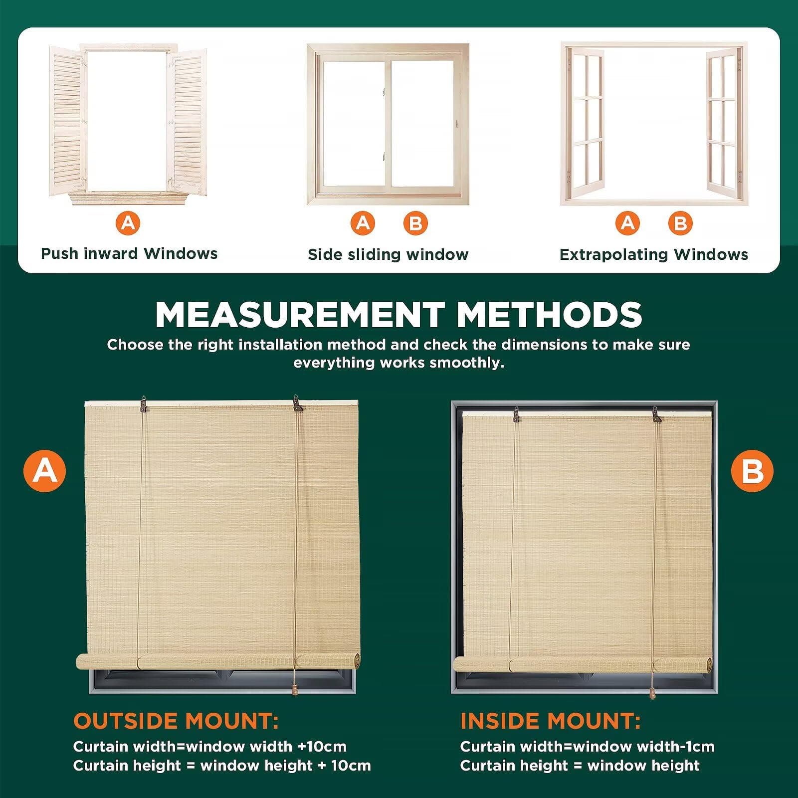 Bamboo Blinds for Interior Windows, Easy to Install Bamboo Shades for Indoor Win - Thumbnail 7