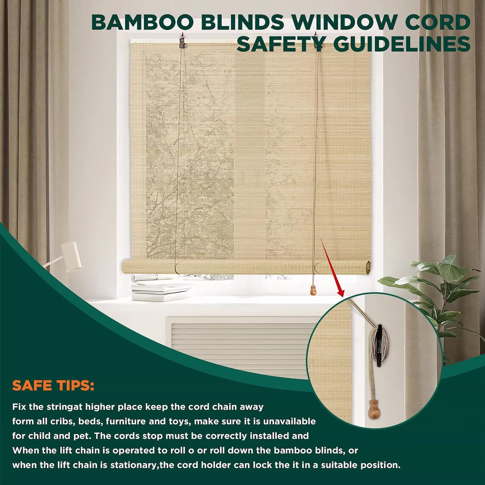 Bamboo Blinds for Interior Windows, Easy to Install Bamboo Shades for Indoor Win - Thumbnail 4