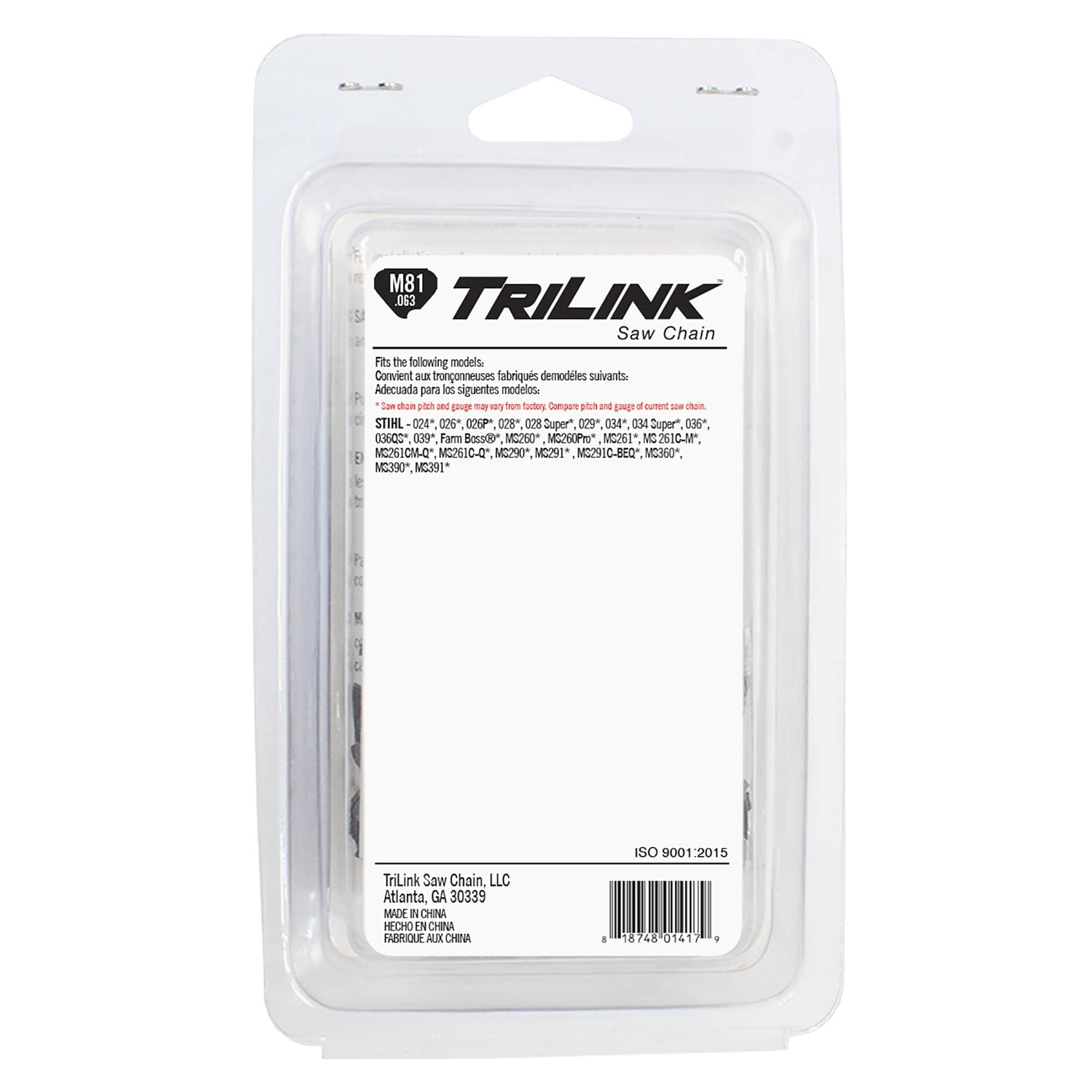 TriLink CL26381TL2 .325 LP .063 Gauge 81 Drive Links 20 in. Chainsaw Chain Compa - Thumbnail 2