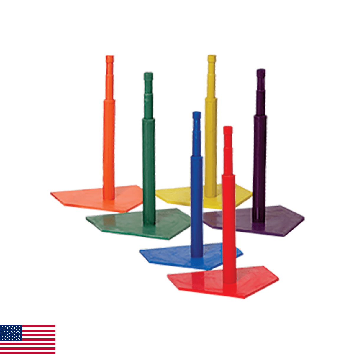 Champion Sports Deluxe Batting Tee Set - Mounted Adjustable Telescopic Batting T - Image 1