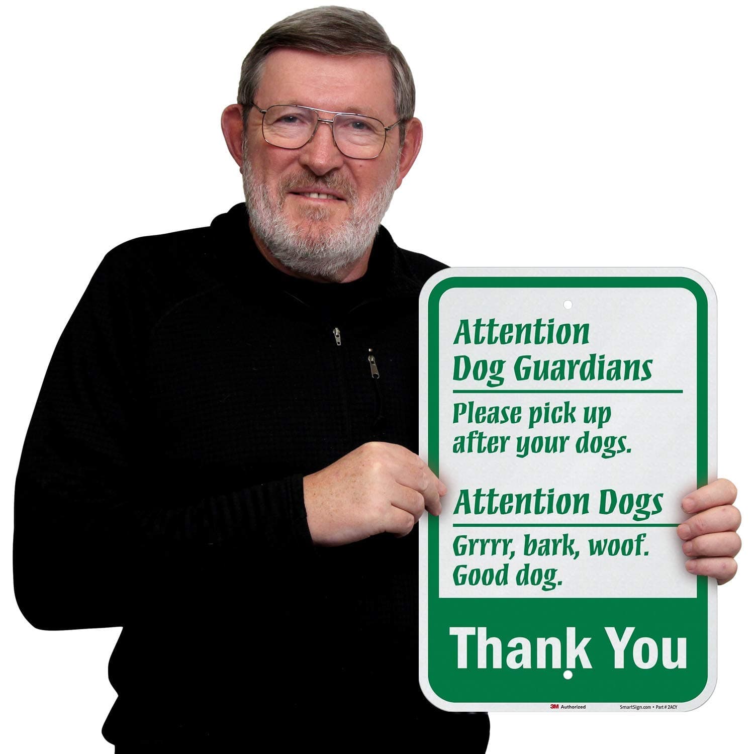 SmartSign "Attention Dog Guardians, Pick Up After Your Dog" Funny Sign | 12" x 1 - Thumbnail 2