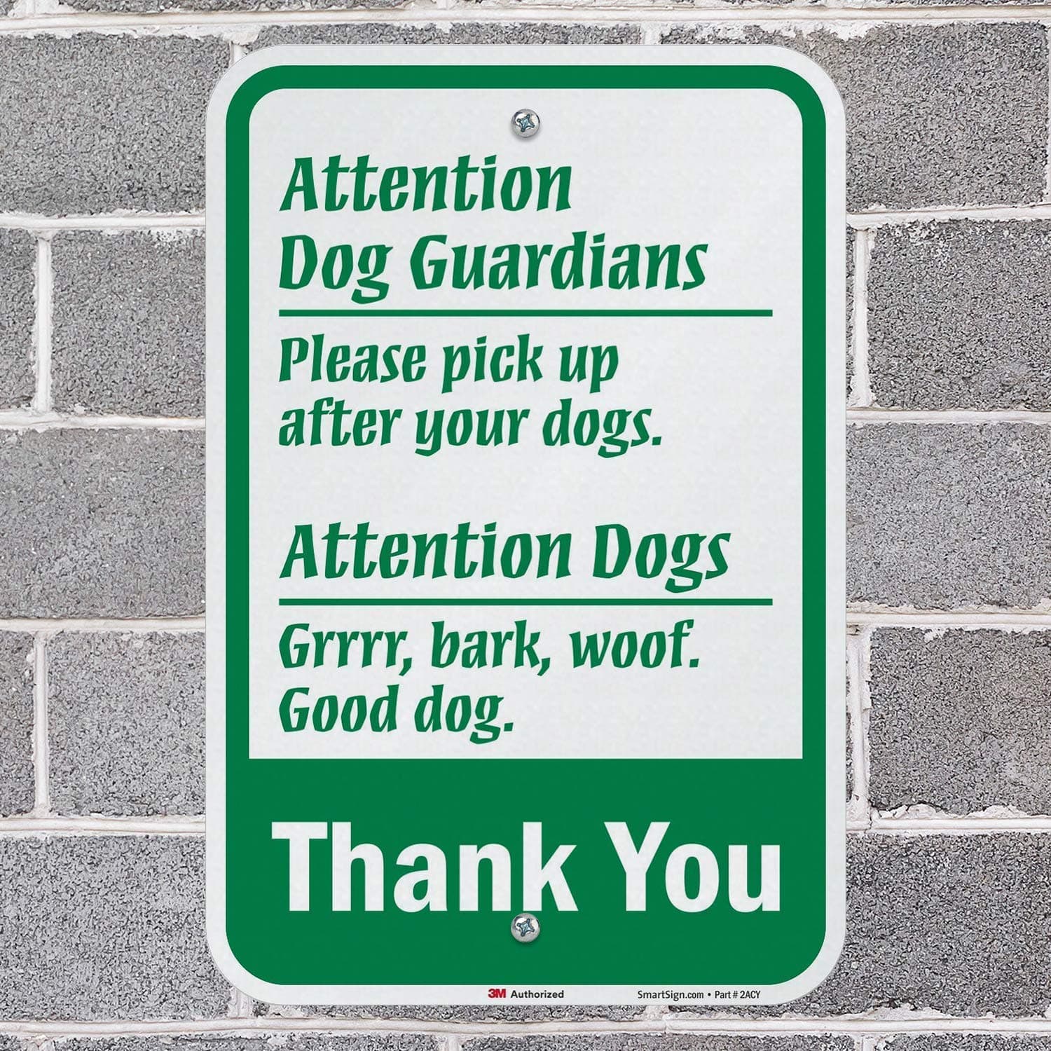 SmartSign "Attention Dog Guardians, Pick Up After Your Dog" Funny Sign | 12" x 1 - Thumbnail 4