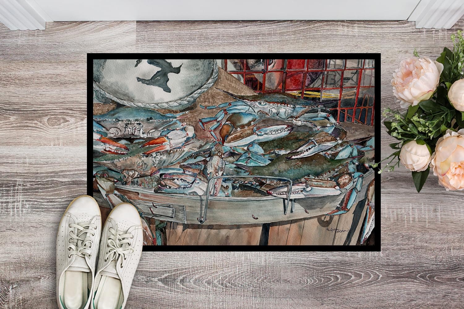 Caroline's Treasures 8961MAT Basket Full of Blue Crabs Doormat 18x27 Front Door - Thumbnail 2