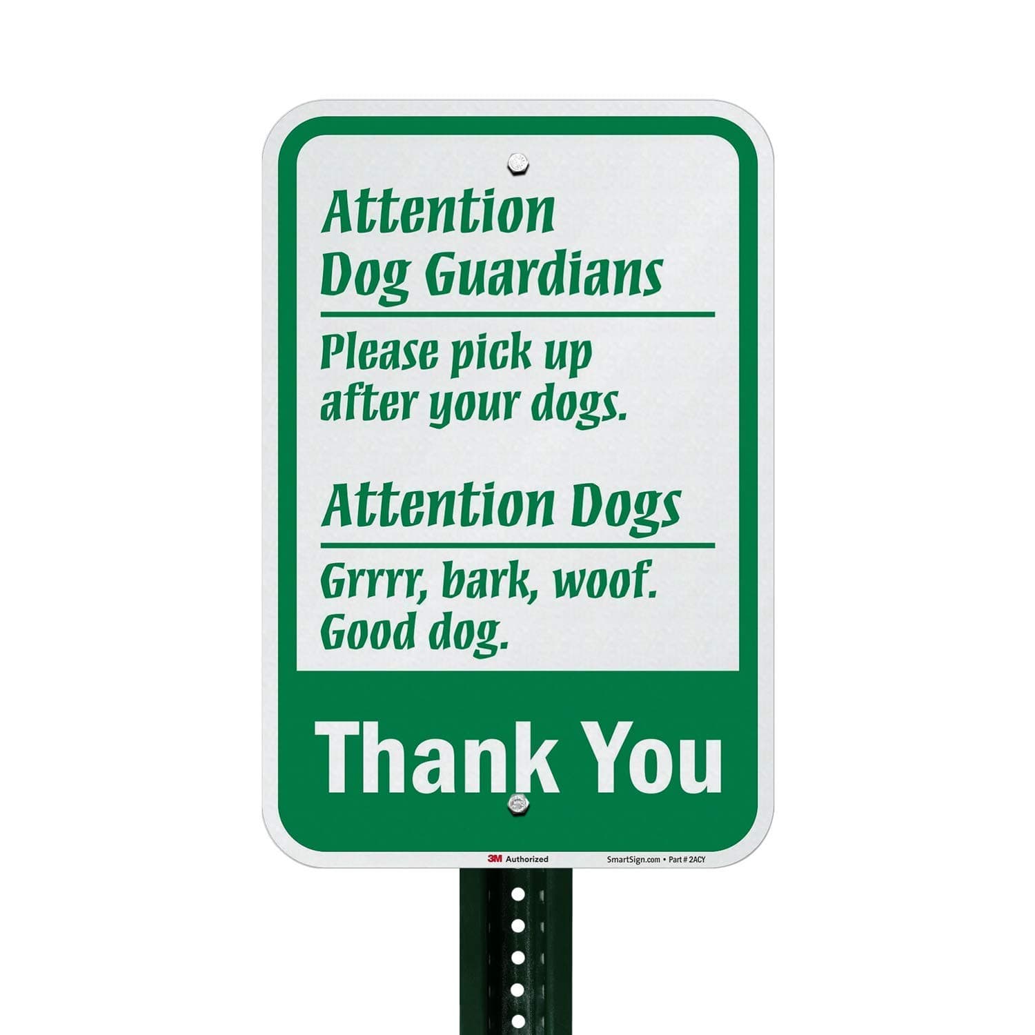 SmartSign "Attention Dog Guardians, Pick Up After Your Dog" Funny Sign | 12" x 1 - Thumbnail 3