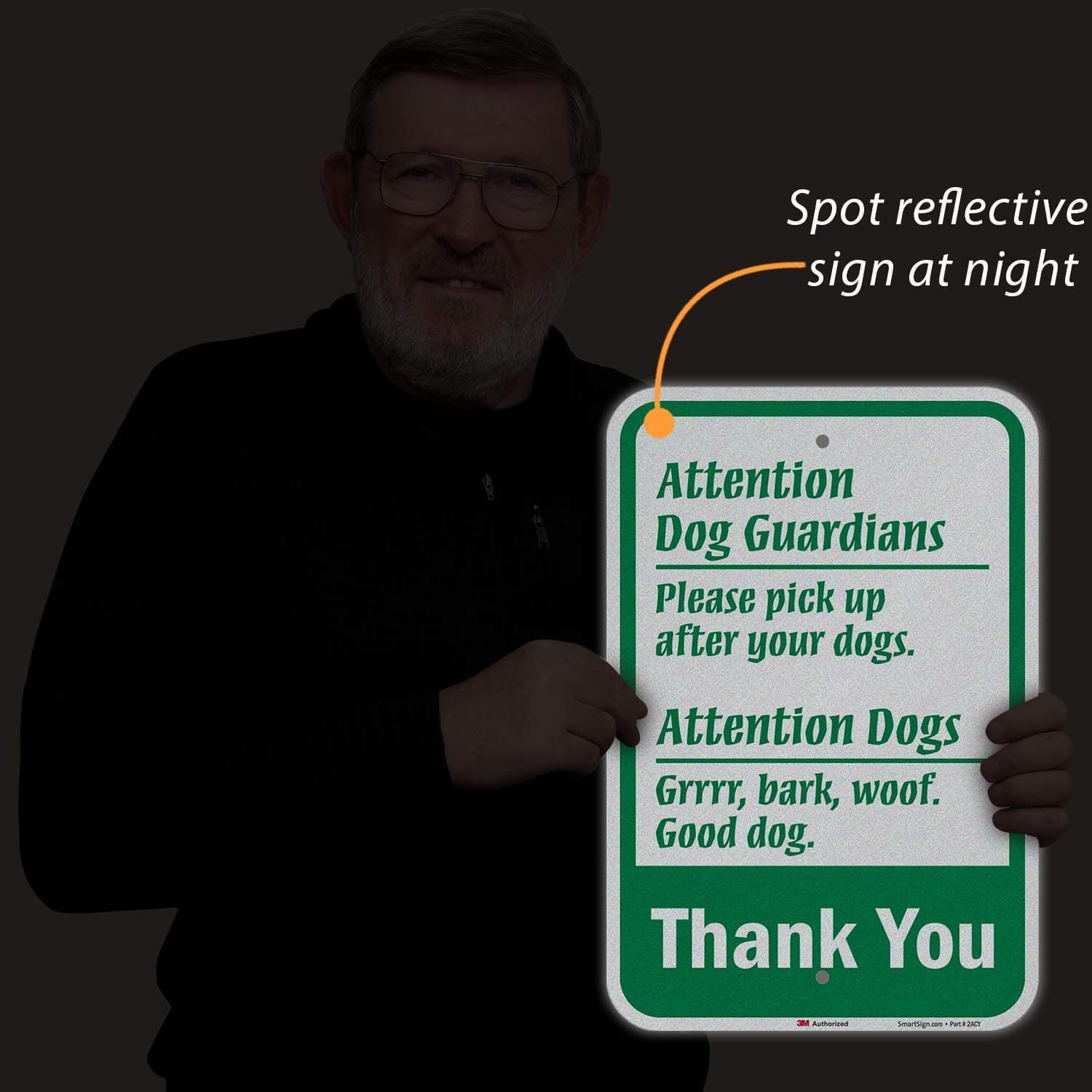 SmartSign "Attention Dog Guardians, Pick Up After Your Dog" Funny Sign | 12" x 1 - Thumbnail 5