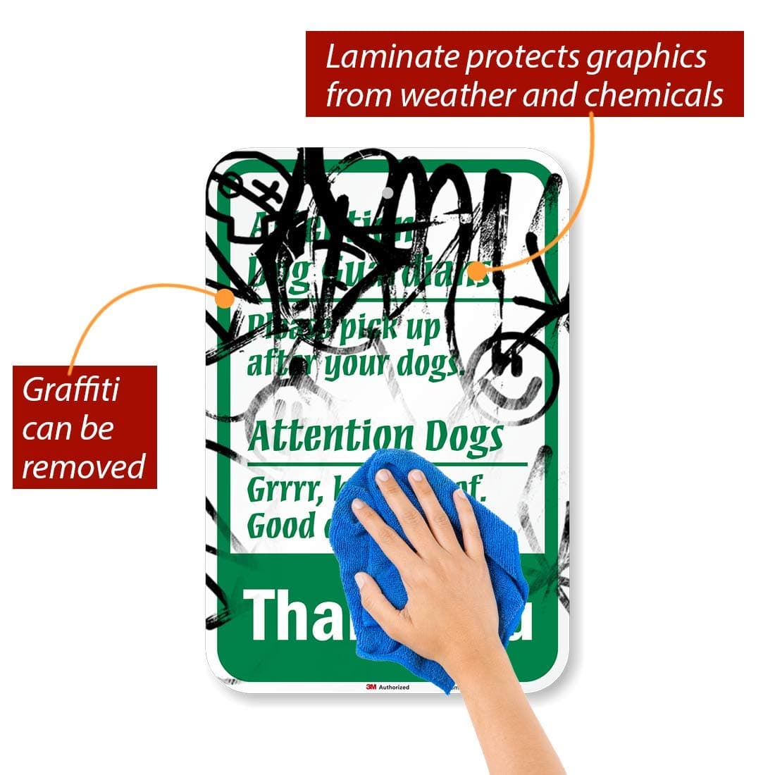 SmartSign "Attention Dog Guardians, Pick Up After Your Dog" Funny Sign | 12" x 1 - Thumbnail 7