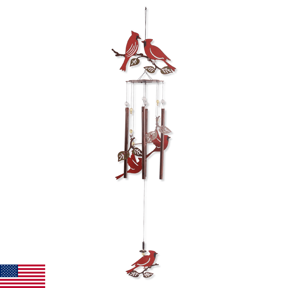 Sunset Vista Designs Garden Essentials Birds of a Feather Cardinals Wind Chime, - Image 1