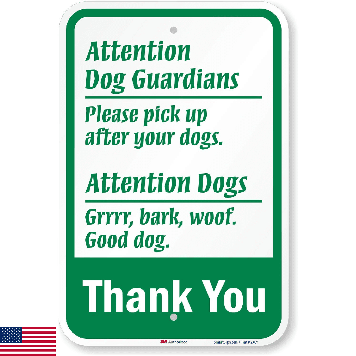 SmartSign "Attention Dog Guardians, Pick Up After Your Dog" Funny Sign | 12" x 1 - Image 1