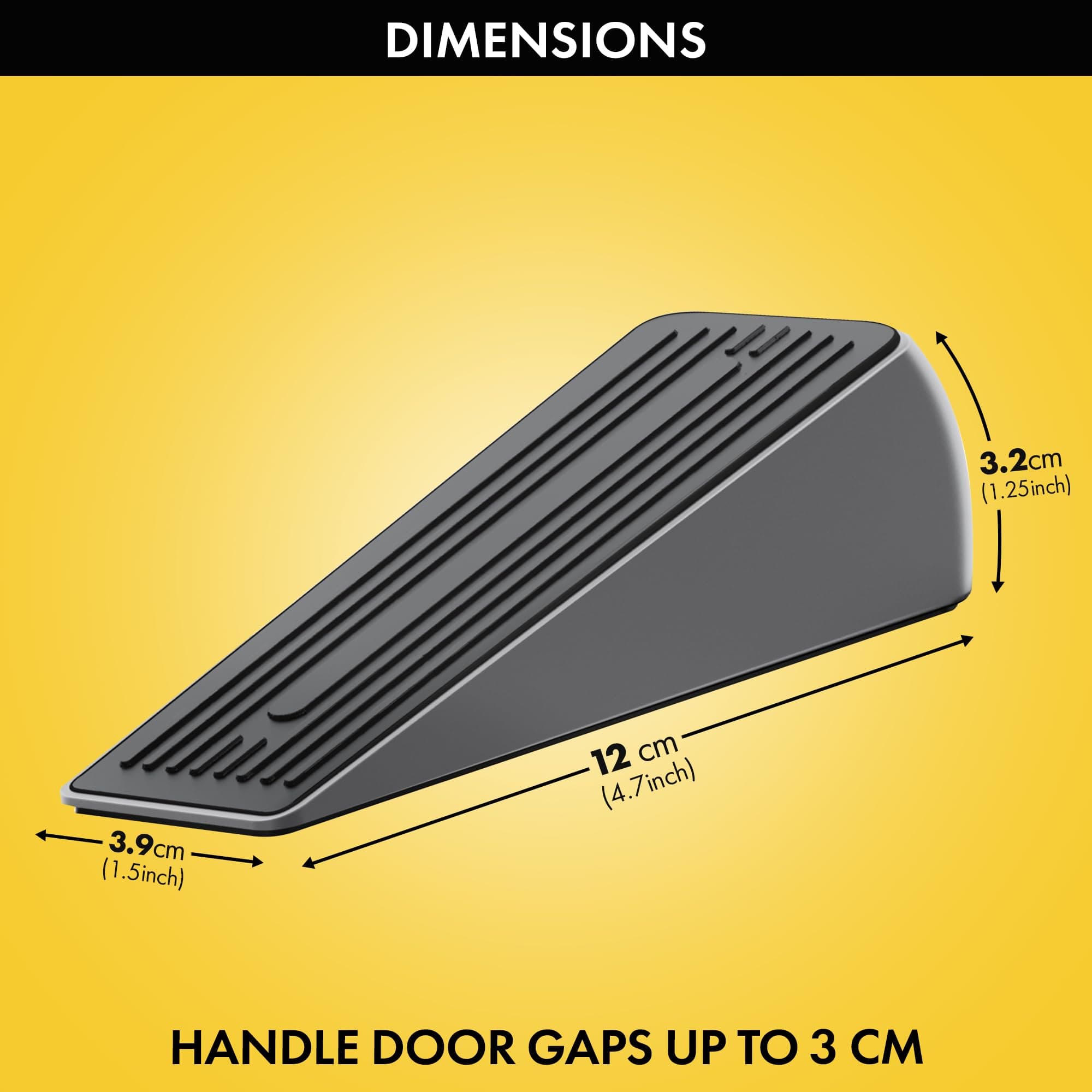 Premium Chrome Zinc Alloy Rubber Door Stop, Anti-Skid, Heavy Duty Door Stoppers - Thumbnail 3
