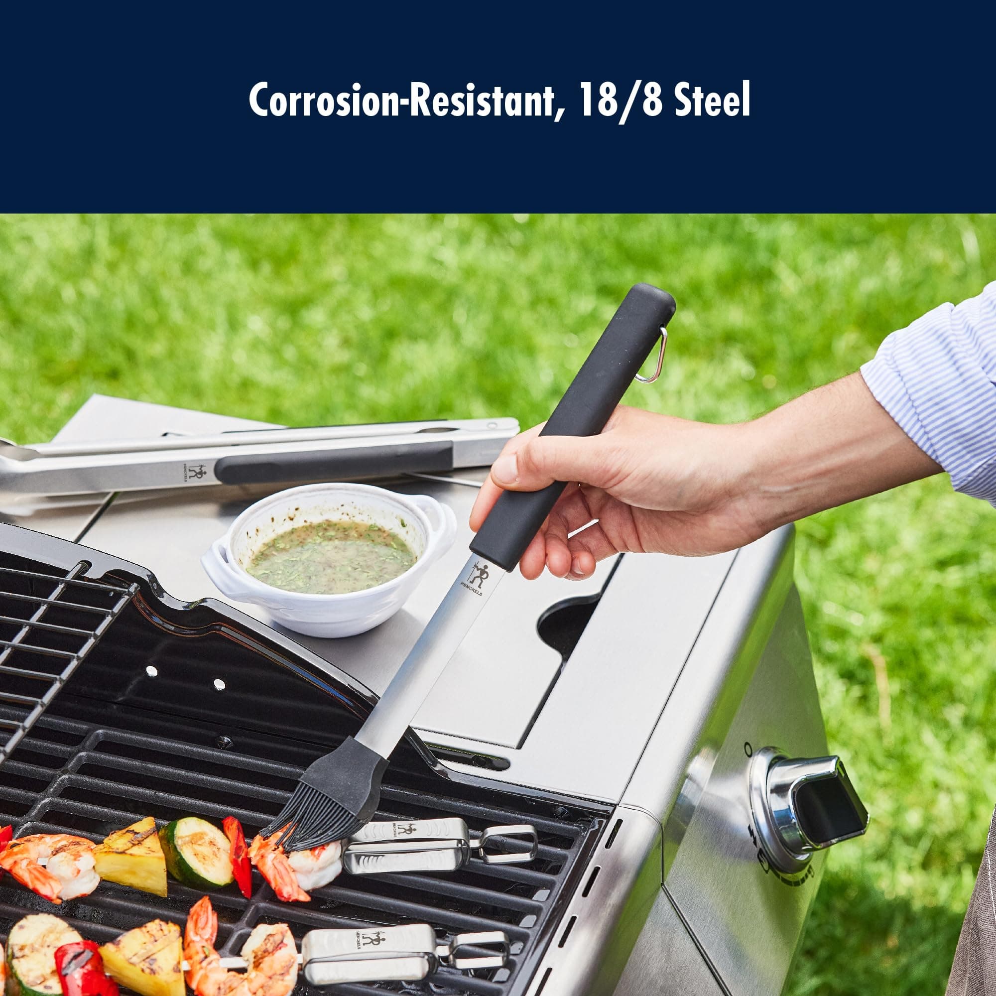 HENCKELS BBQ Stainless Steel Grill Basting Brush - Thumbnail 3