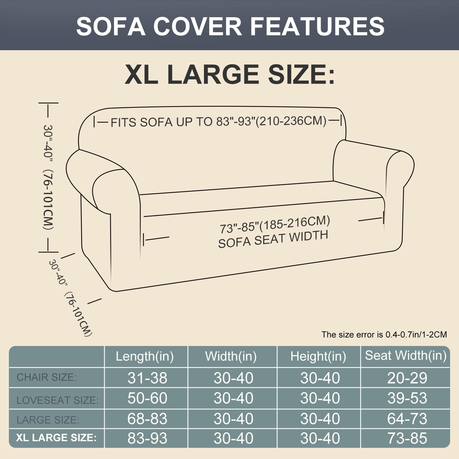 Luxshare Home Stretch Couch Cover Washable Sofa Slipcover Furniture Protector wi - Thumbnail 5