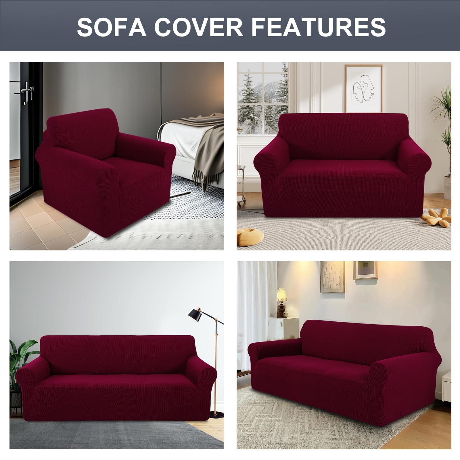 Luxshare Home Stretch Couch Cover Washable Sofa Slipcover Furniture Protector wi - Thumbnail 7