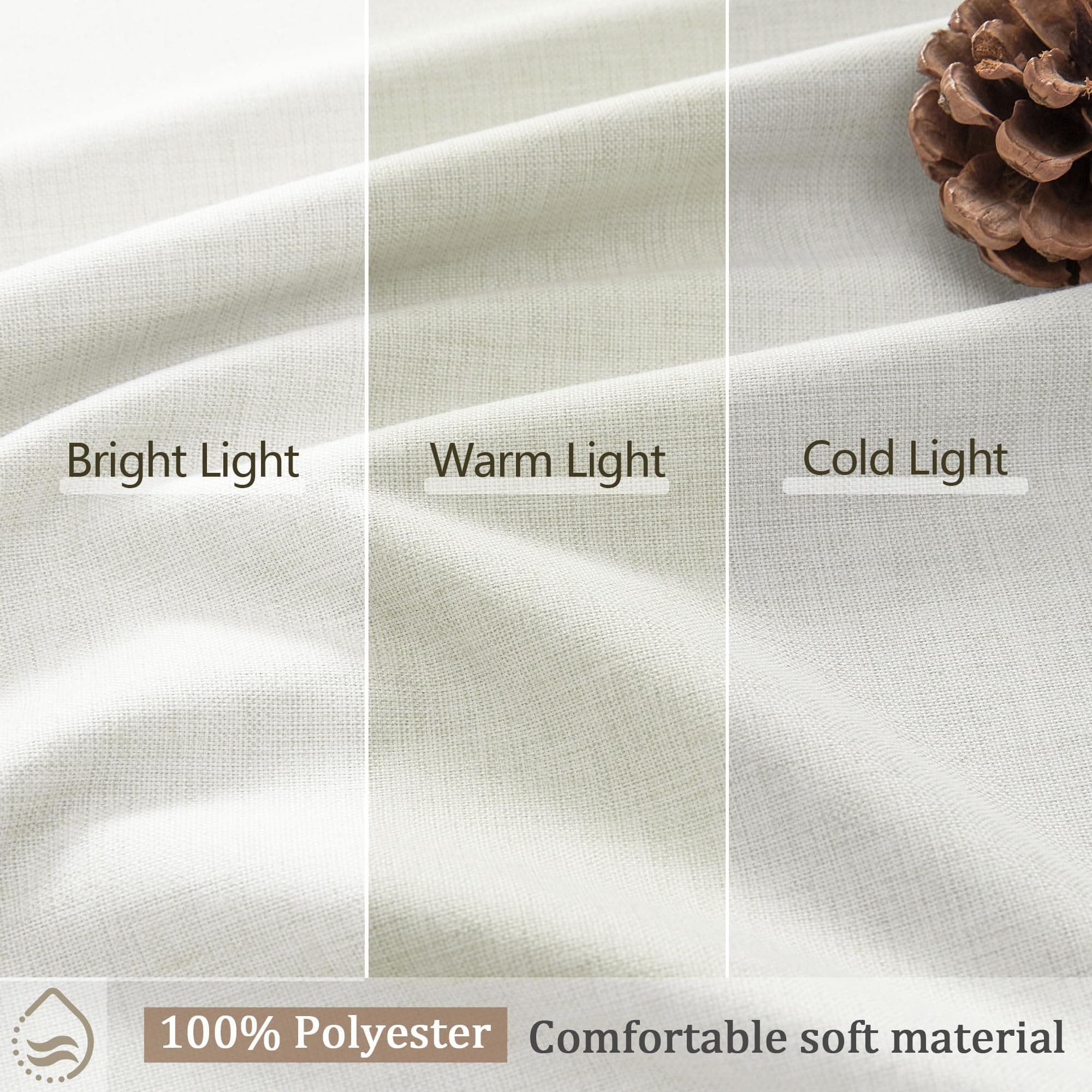 BSfullts Blackout Curtains 80 Inch Long, Cream Beige Thermal Insulated Room Dark - Thumbnail 5