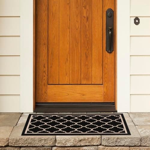 SAFAVIEH Washable Rug Outdoor Courtyard Collection - 2' x 3'7", Black & Beige, N - Thumbnail 3