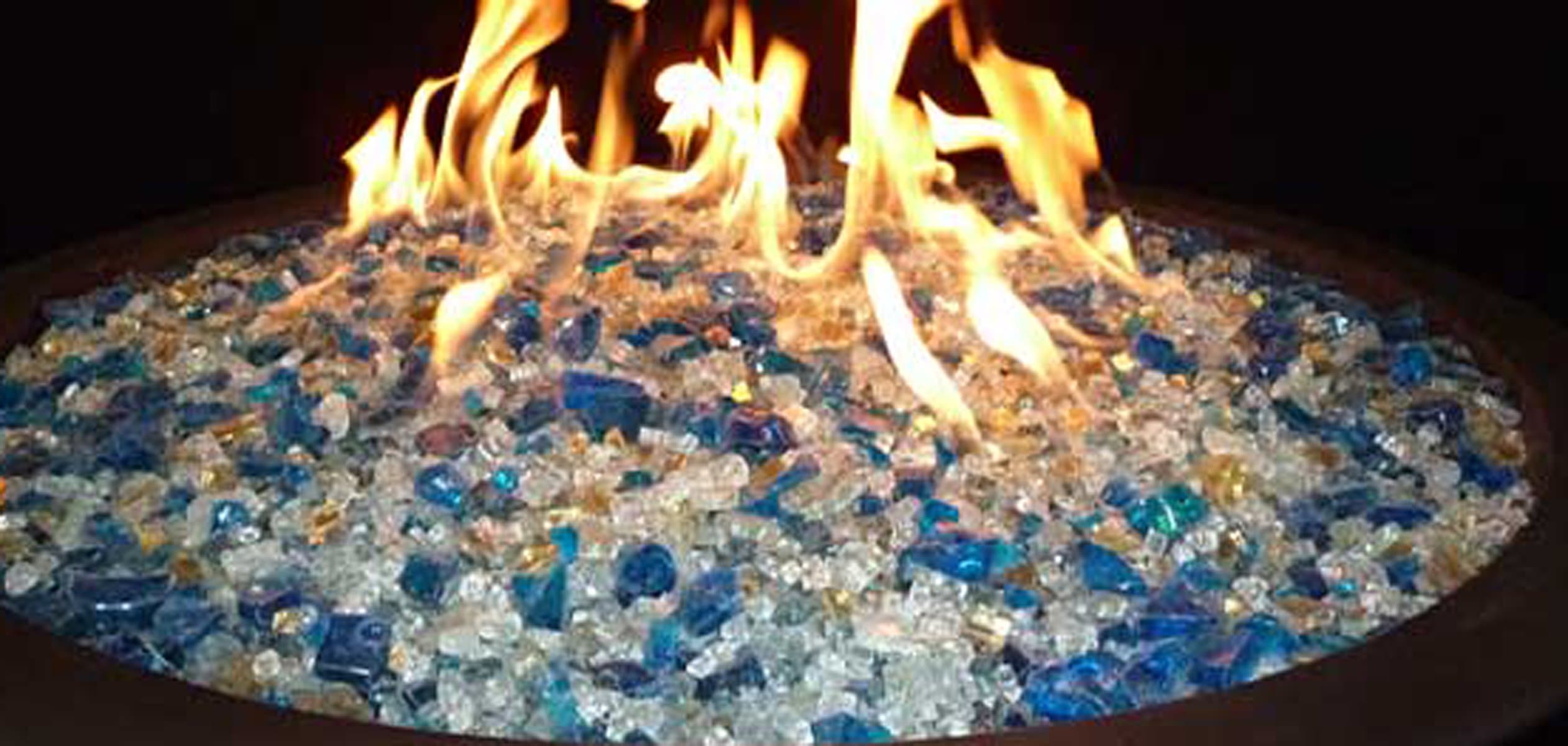 AZ Patio fire Pit Glass for Propane Gas firepit Table in Bahama Blend,10LBS - Thumbnail 4