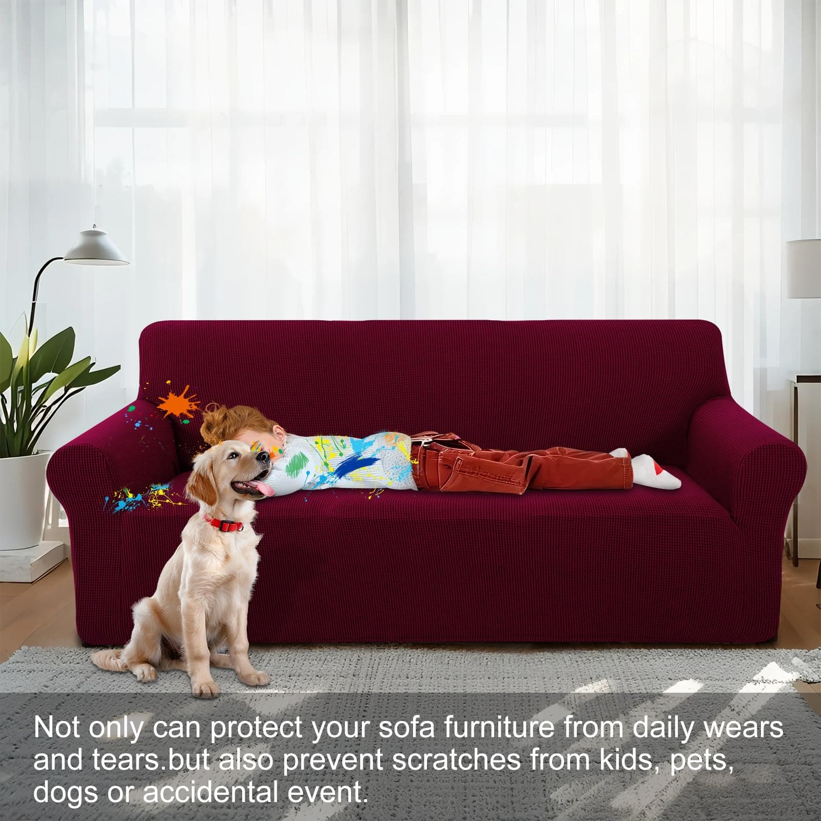 Luxshare Home Stretch Couch Cover Washable Sofa Slipcover Furniture Protector wi - Thumbnail 2