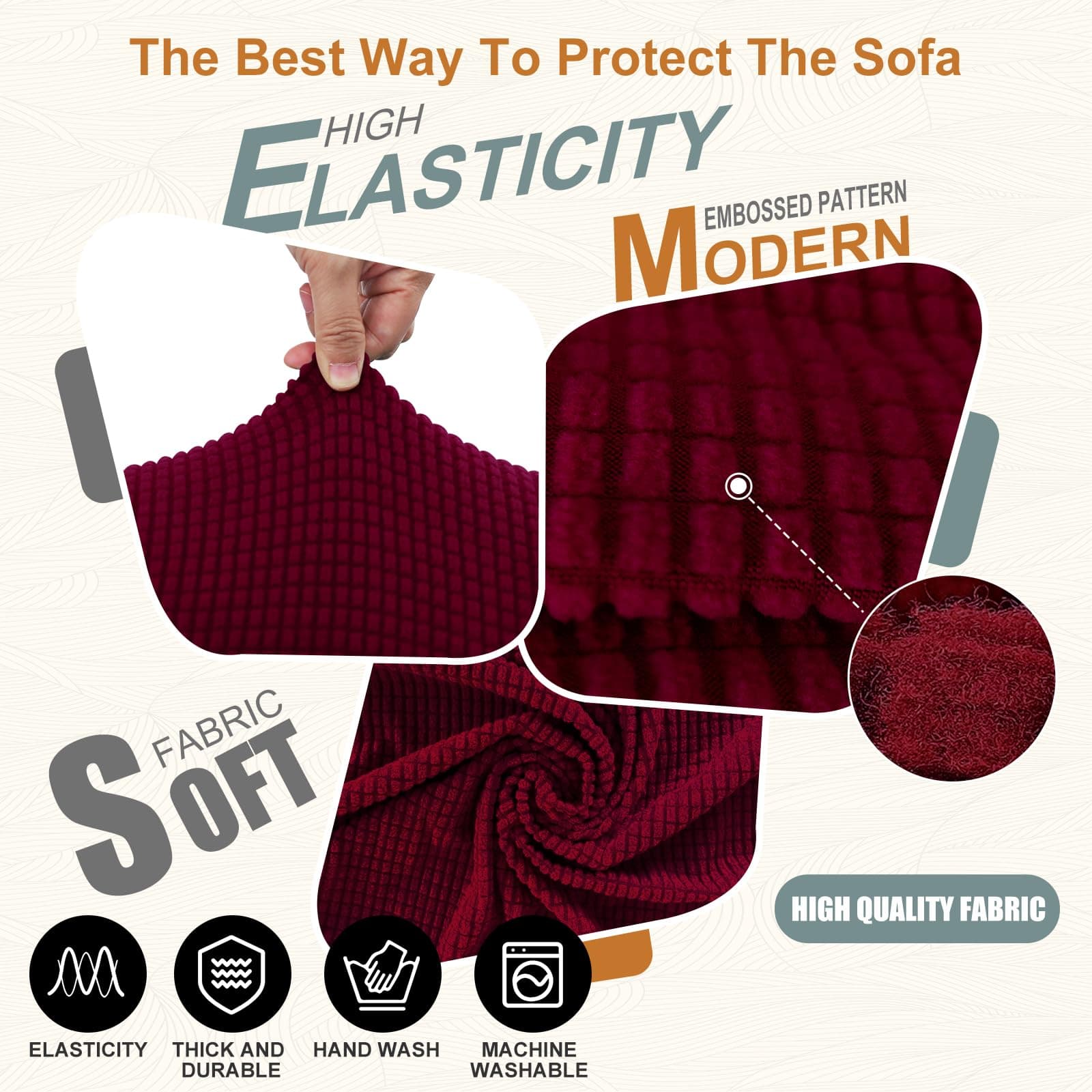 Luxshare Home Stretch Couch Cover Washable Sofa Slipcover Furniture Protector wi - Thumbnail 6