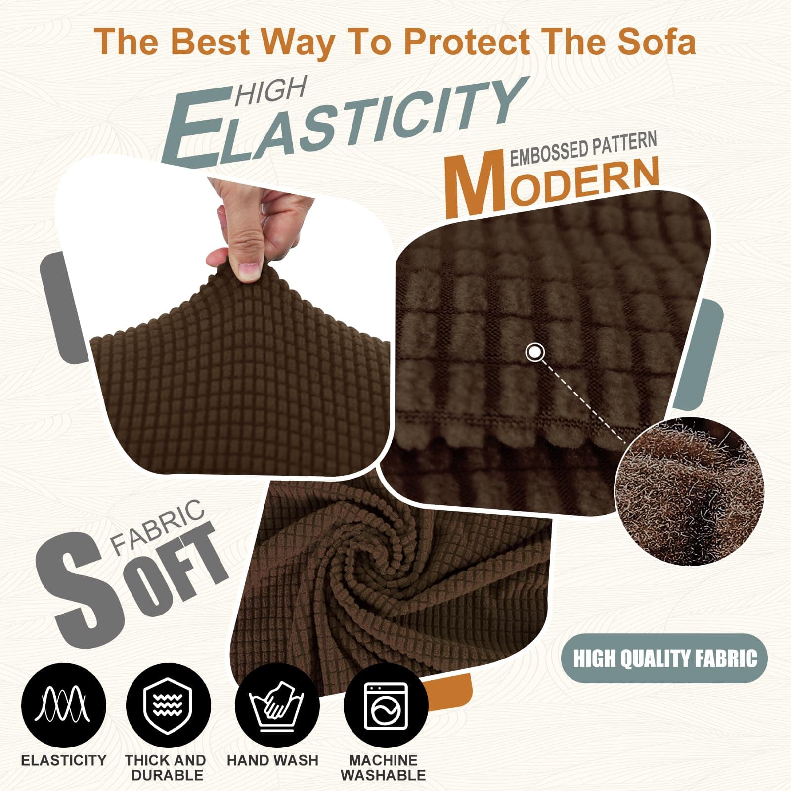 Luxshare Home Stretch Couch Cover Washable Sofa Slipcover Furniture Protector wi - Thumbnail 6