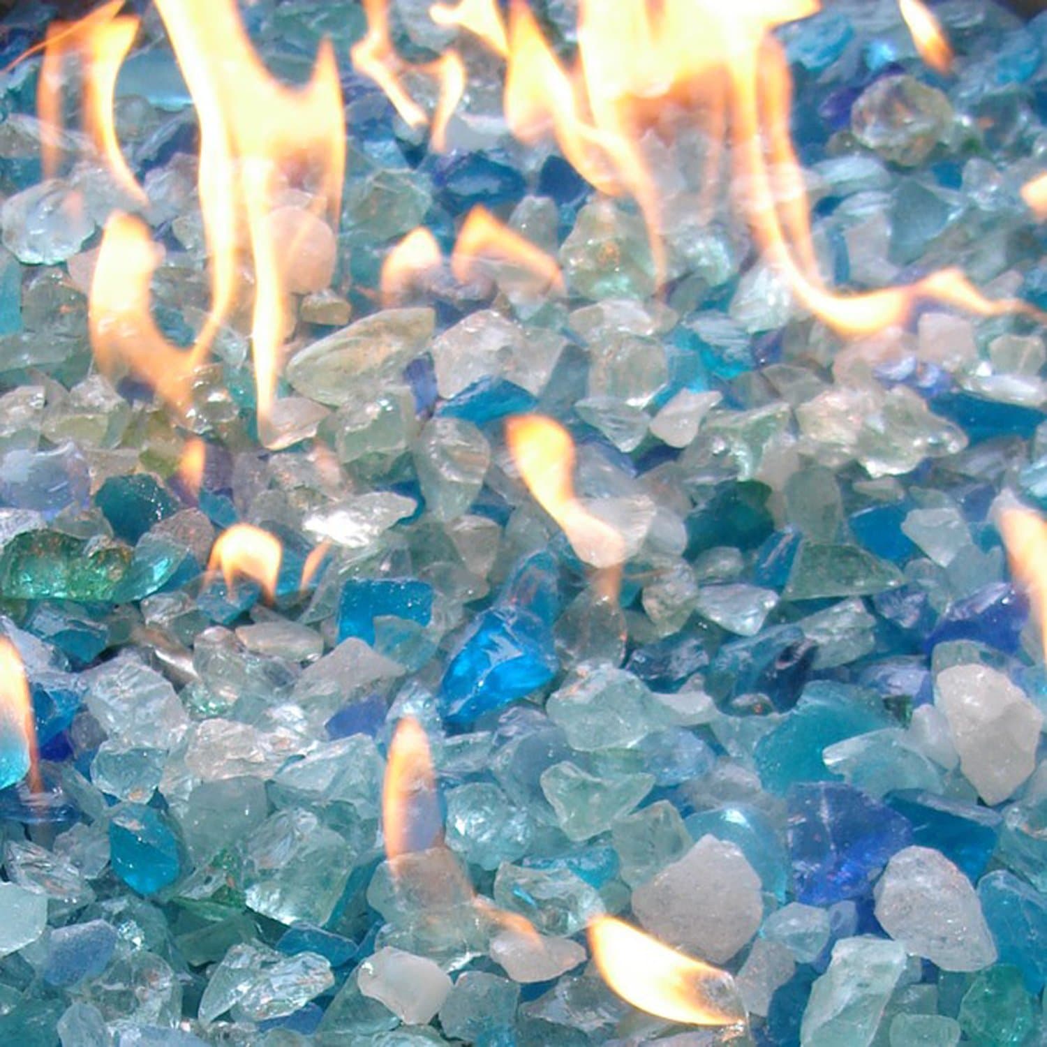 AZ Patio fire Pit Glass for Propane Gas firepit Table in Bahama Blend,10LBS - Thumbnail 3