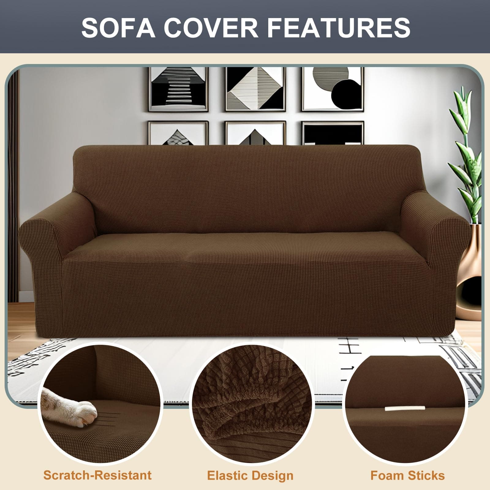 Luxshare Home Stretch Couch Cover Washable Sofa Slipcover Furniture Protector wi - Thumbnail 3