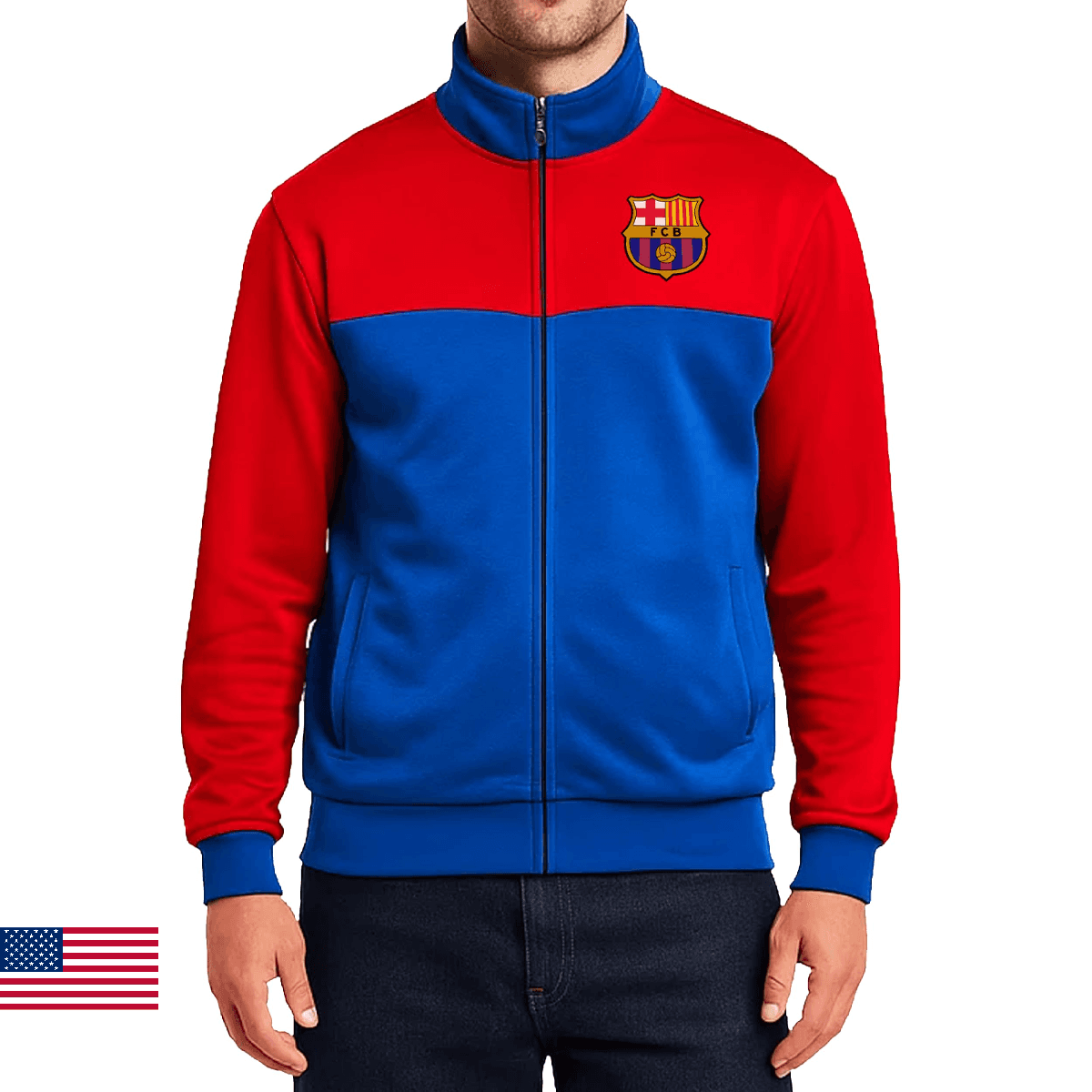 Icon Sports Officially Licensed FC Barcelona Soccer Track Jacket - Unisex Adult - Image 1