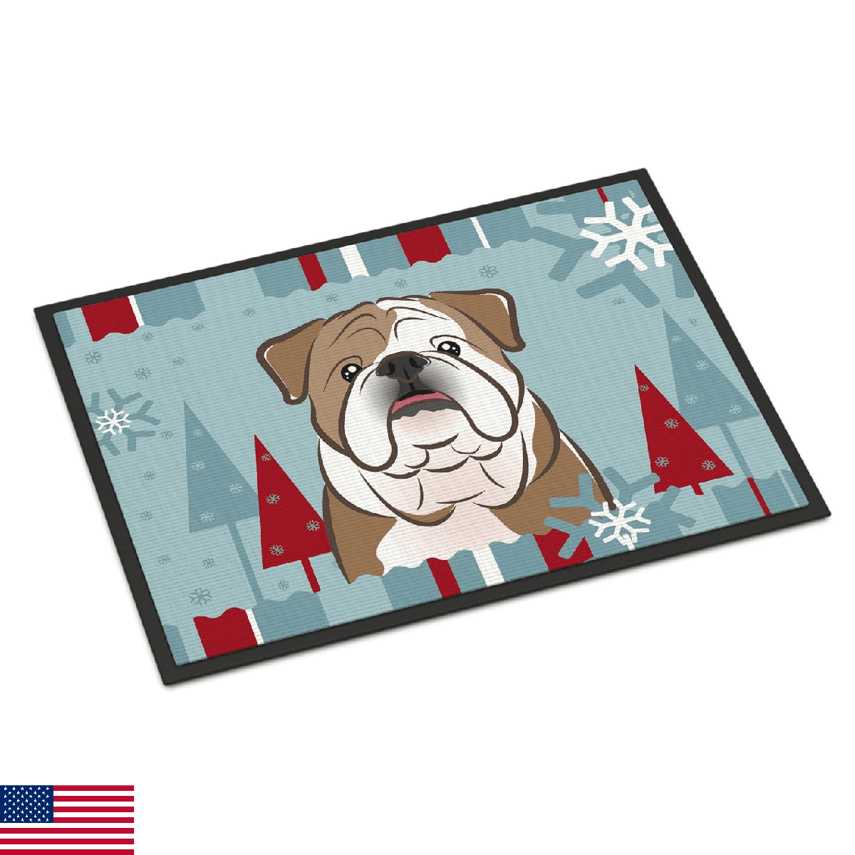 Caroline's Treasures BB1715JMAT Winter Holiday English Bulldog Doormat 24x36 Fro - Image 1