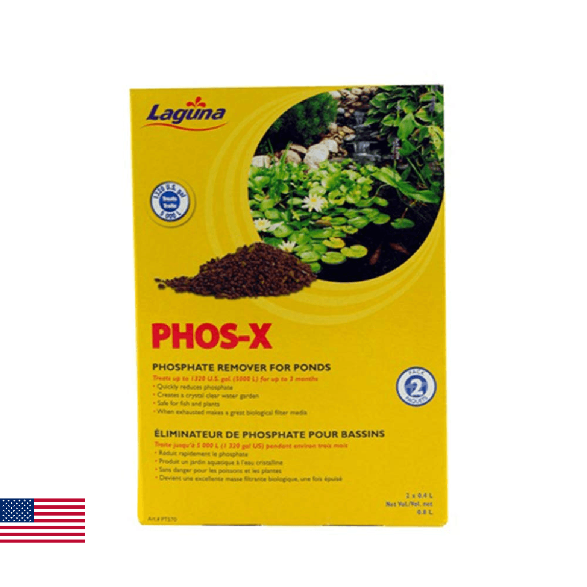 Laguna Phos-X Phosphate Remover, Water Treatment , 2-Pack, Net Vol. 0.8 L - Image 1