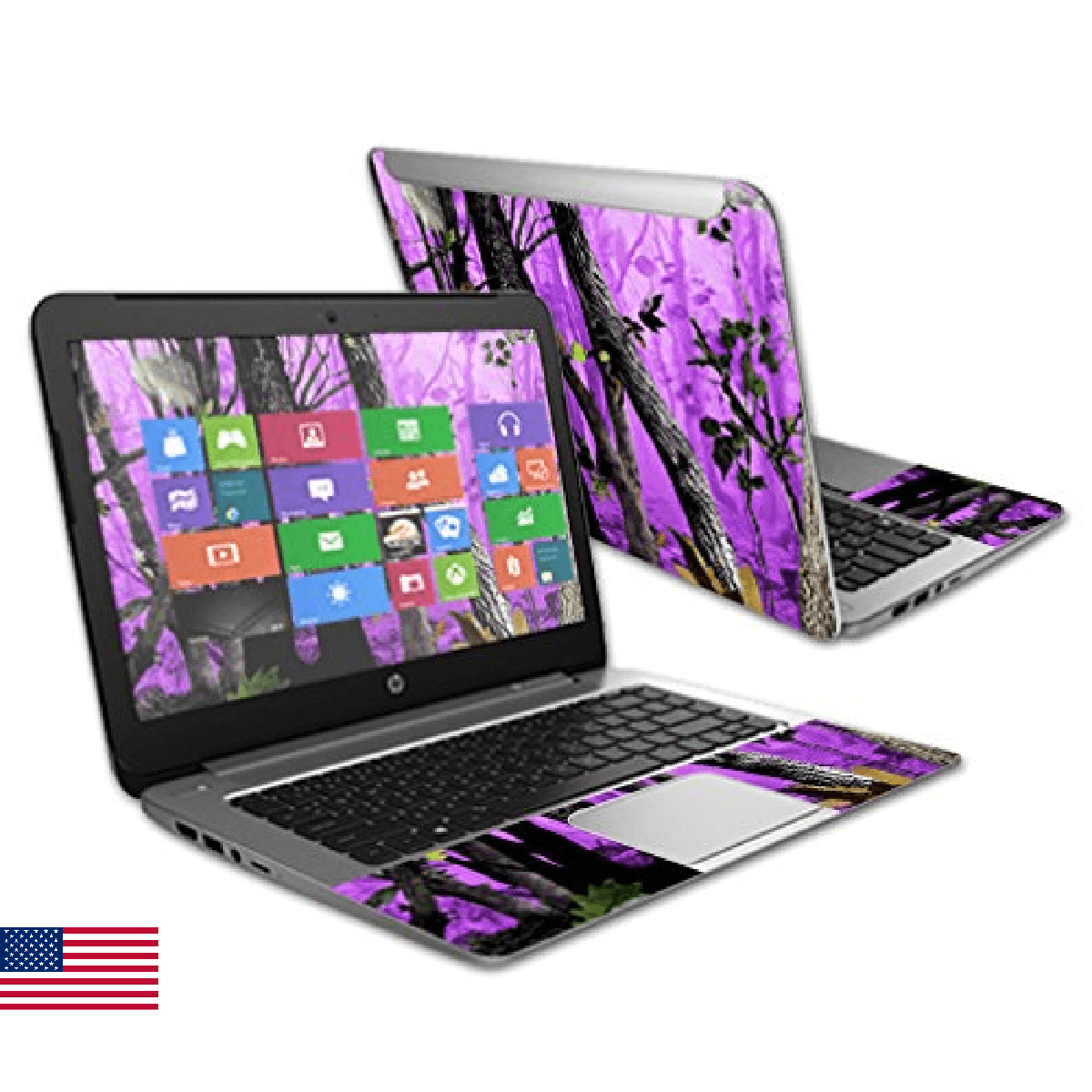MightySkins HP Stream 14" Laptop Skin Purple Tree Camo Sticker Wrap - Image 1