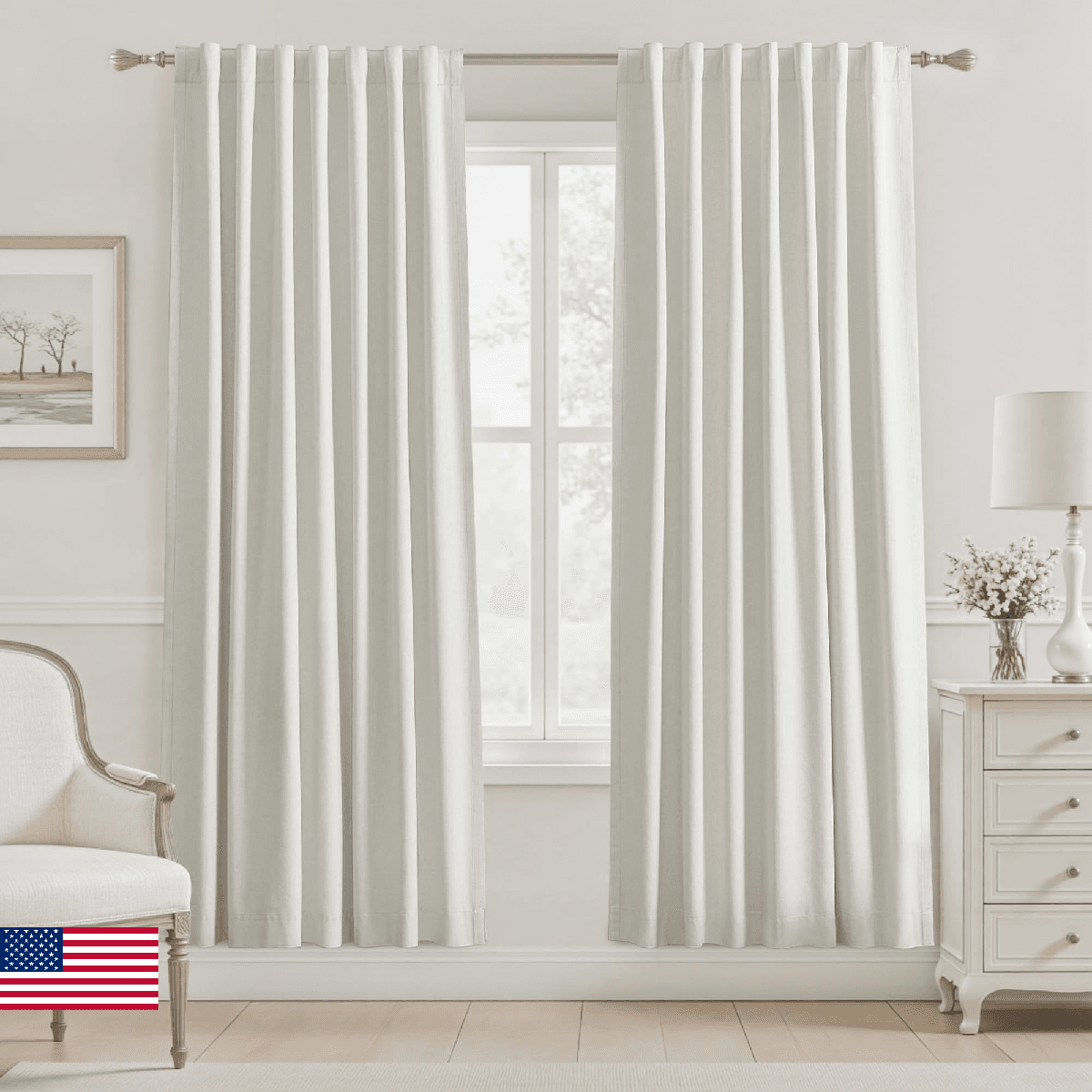 BSfullts Blackout Curtains 80 Inch Long, Cream Beige Thermal Insulated Room Dark - Image 1