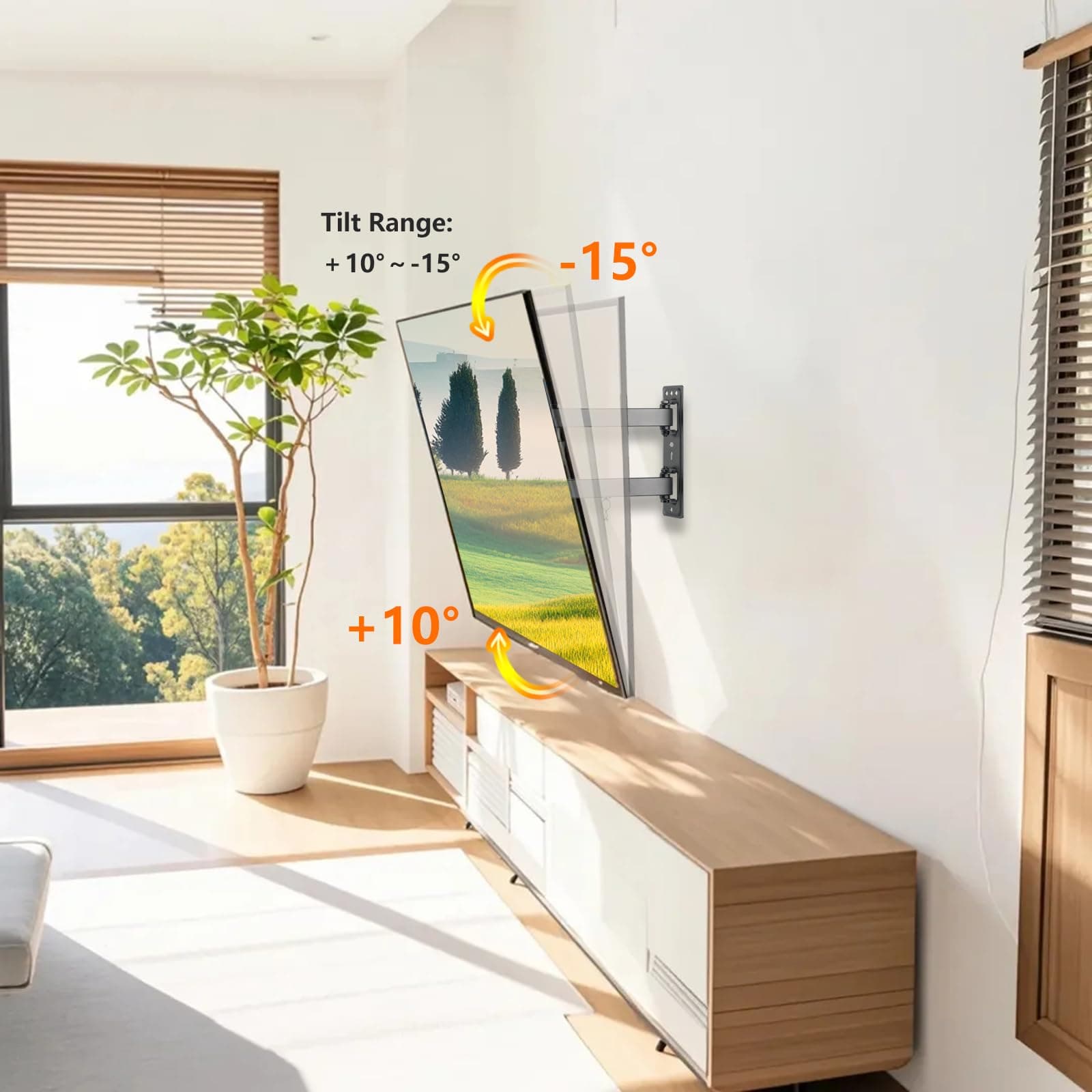 TV Wall Mount Compatible with 40 42 43 50 55 58 60 65 70 inch (37-70 in), Full M - Thumbnail 4