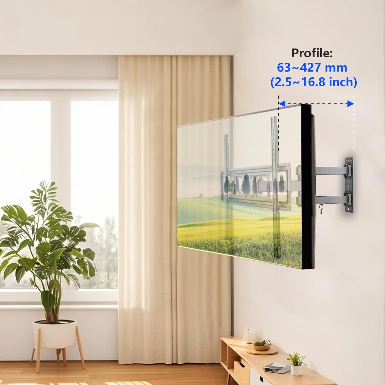 TV Wall Mount Compatible with 40 42 43 50 55 58 60 65 70 inch (37-70 in), Full M - Thumbnail 2