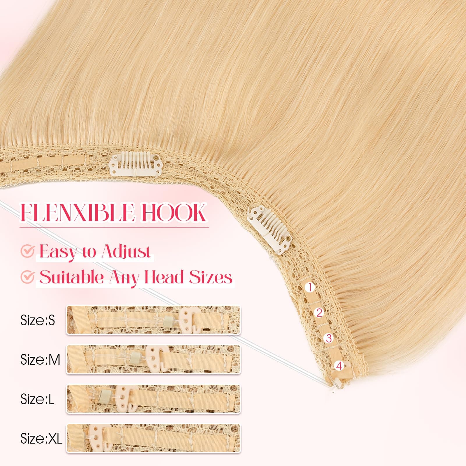 Rich Choices Halo Hair Extensions Real Human Hair 100% Remy Human Hair Halo Exte - Thumbnail 4