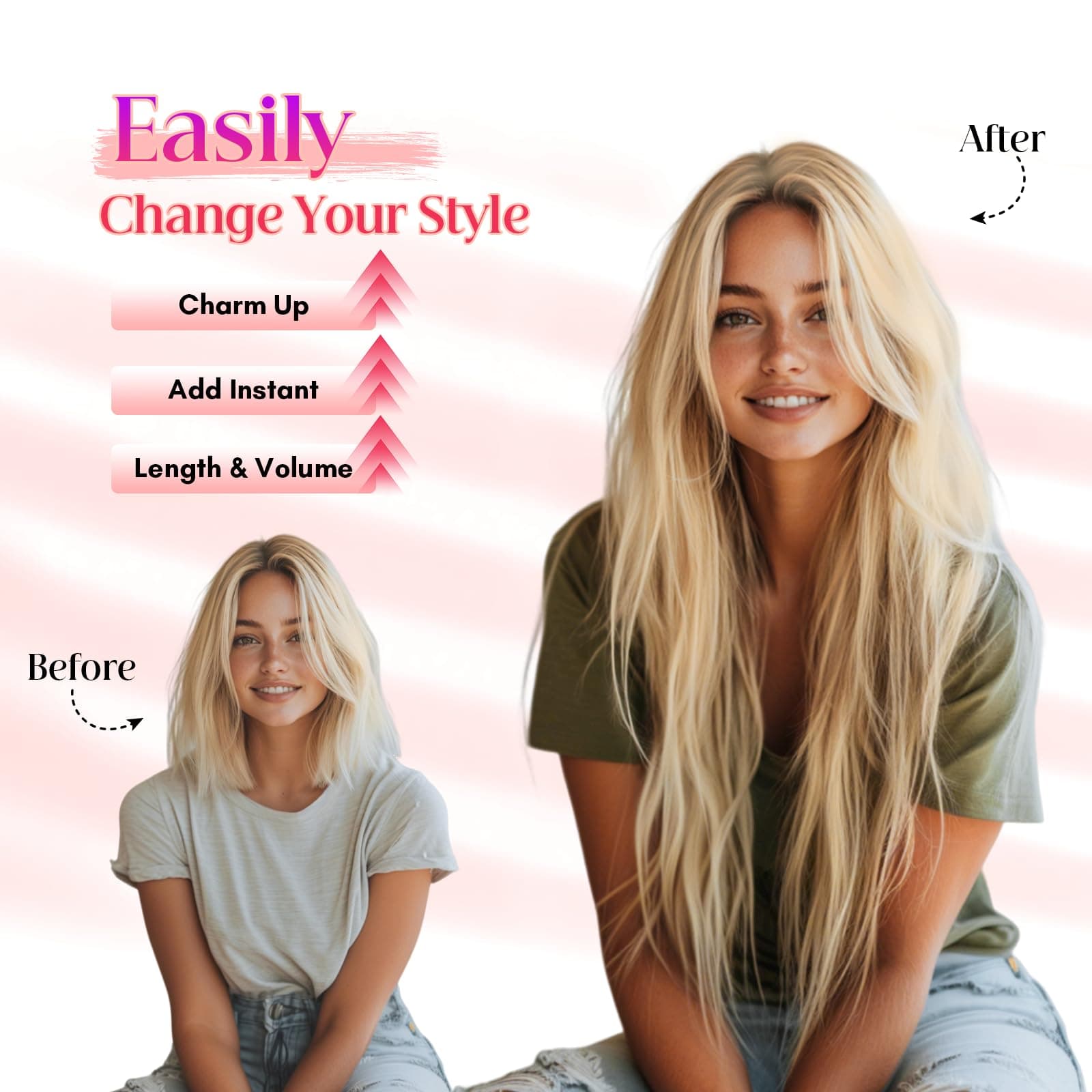 Rich Choices Halo Hair Extensions Real Human Hair 100% Remy Human Hair Halo Exte - Thumbnail 5