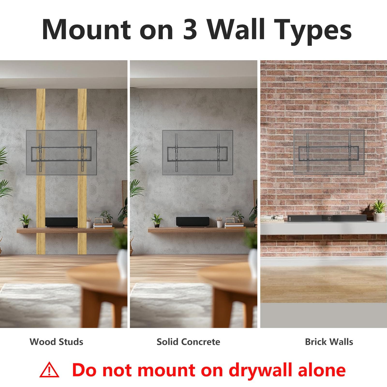 TV Wall Mount Compatible with 40 42 43 50 55 58 60 65 70 inch (37-70 in), Full M - Thumbnail 8