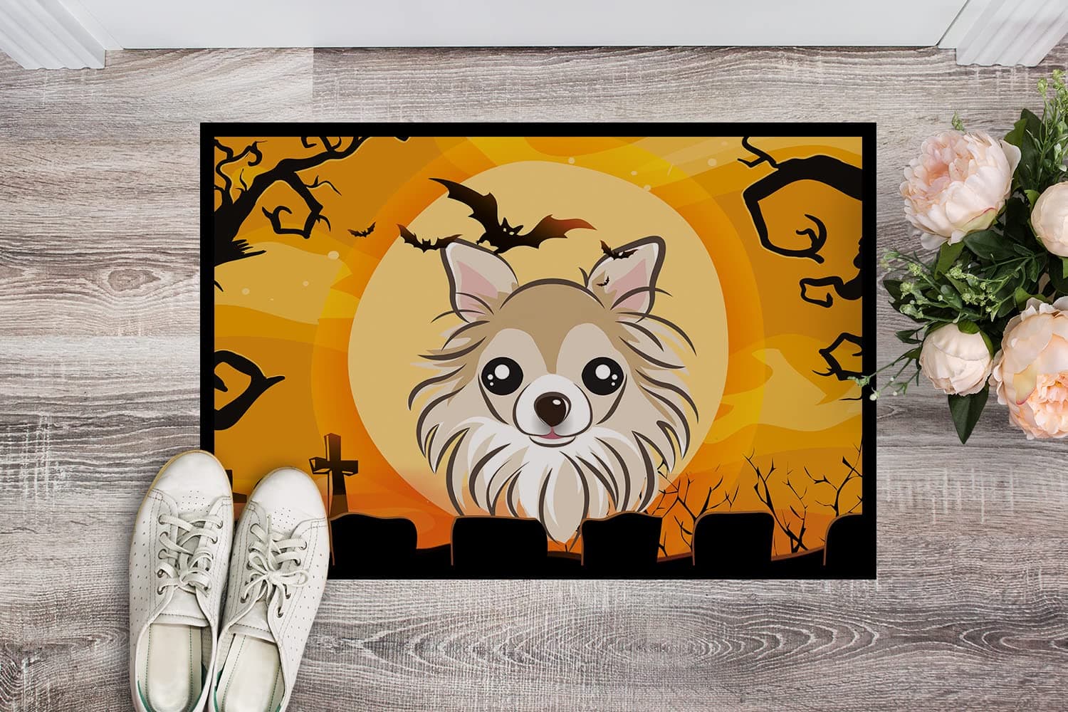 Caroline's Treasures BB1809MAT Halloween Chihuahua Doormat 18x27 Front Door Mat - Thumbnail 2