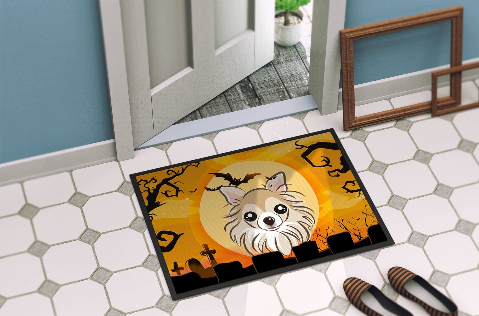 Caroline's Treasures BB1809MAT Halloween Chihuahua Doormat 18x27 Front Door Mat - Thumbnail 4