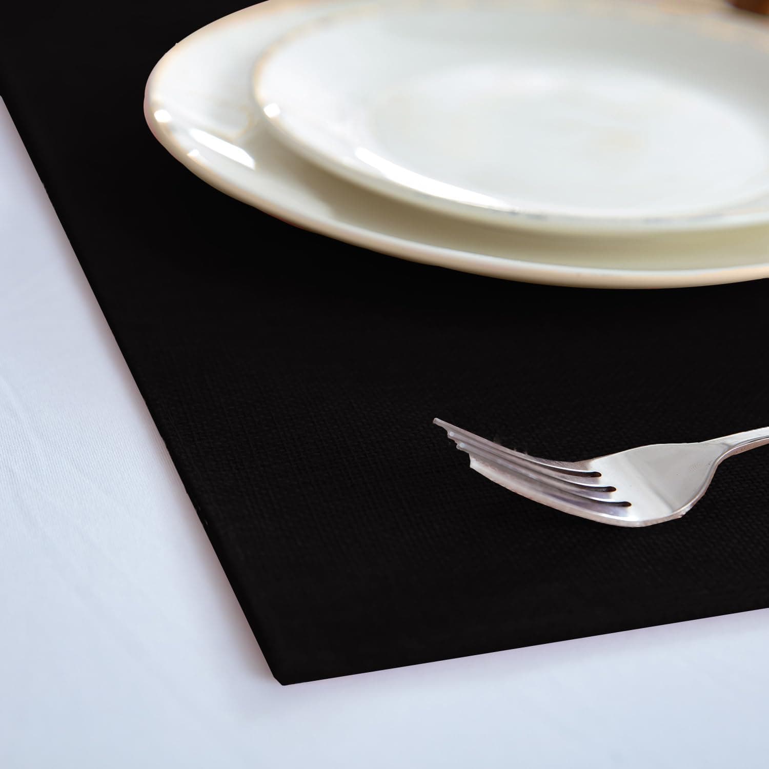 Linen Fabric Placemats Set of 6, Machine Washable, Heat Resistant, Wrinkle Free, - Thumbnail 6