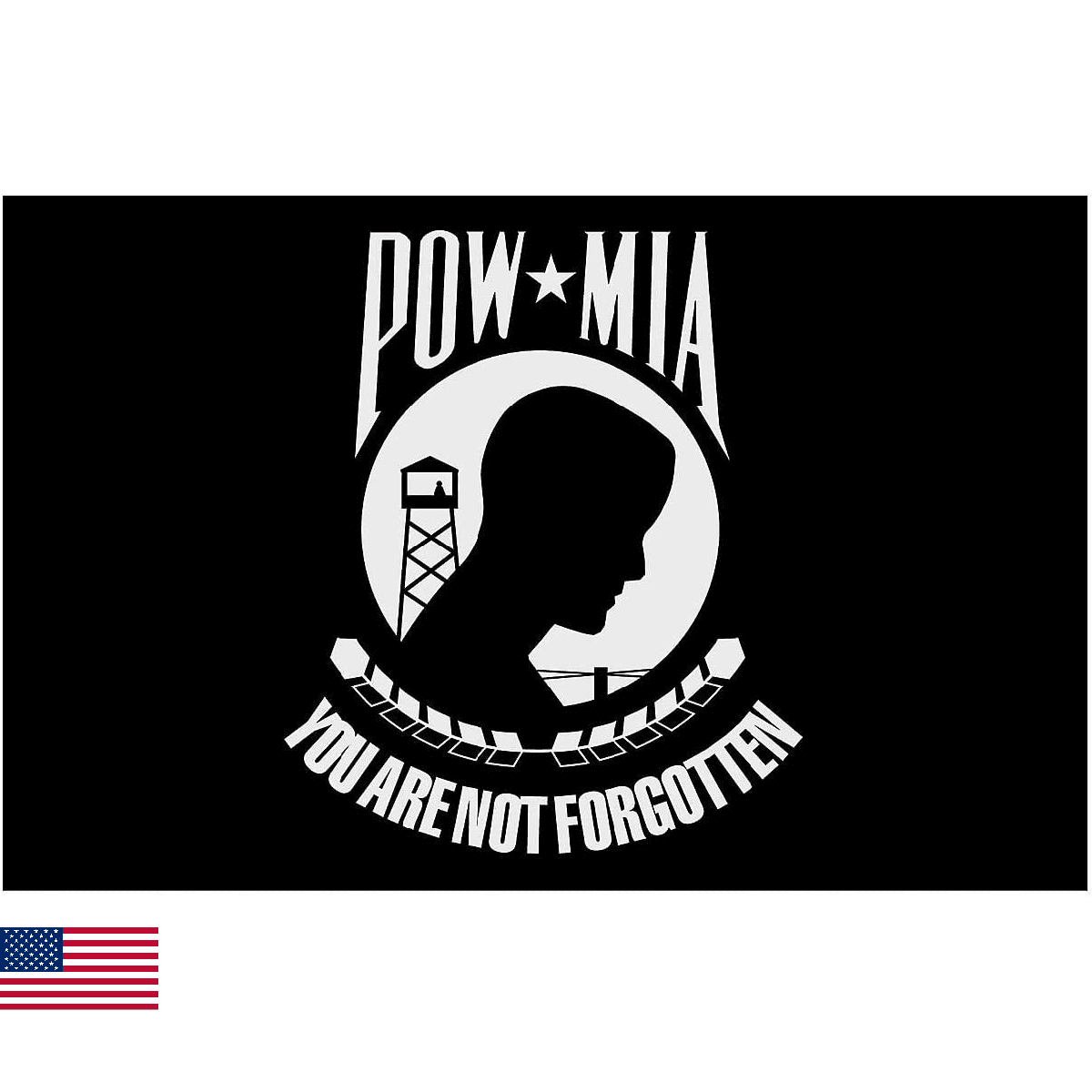 Annin Flagmakers POW-MIA Single Reverse Flag USA-Made 4x6 Feet - Image 1