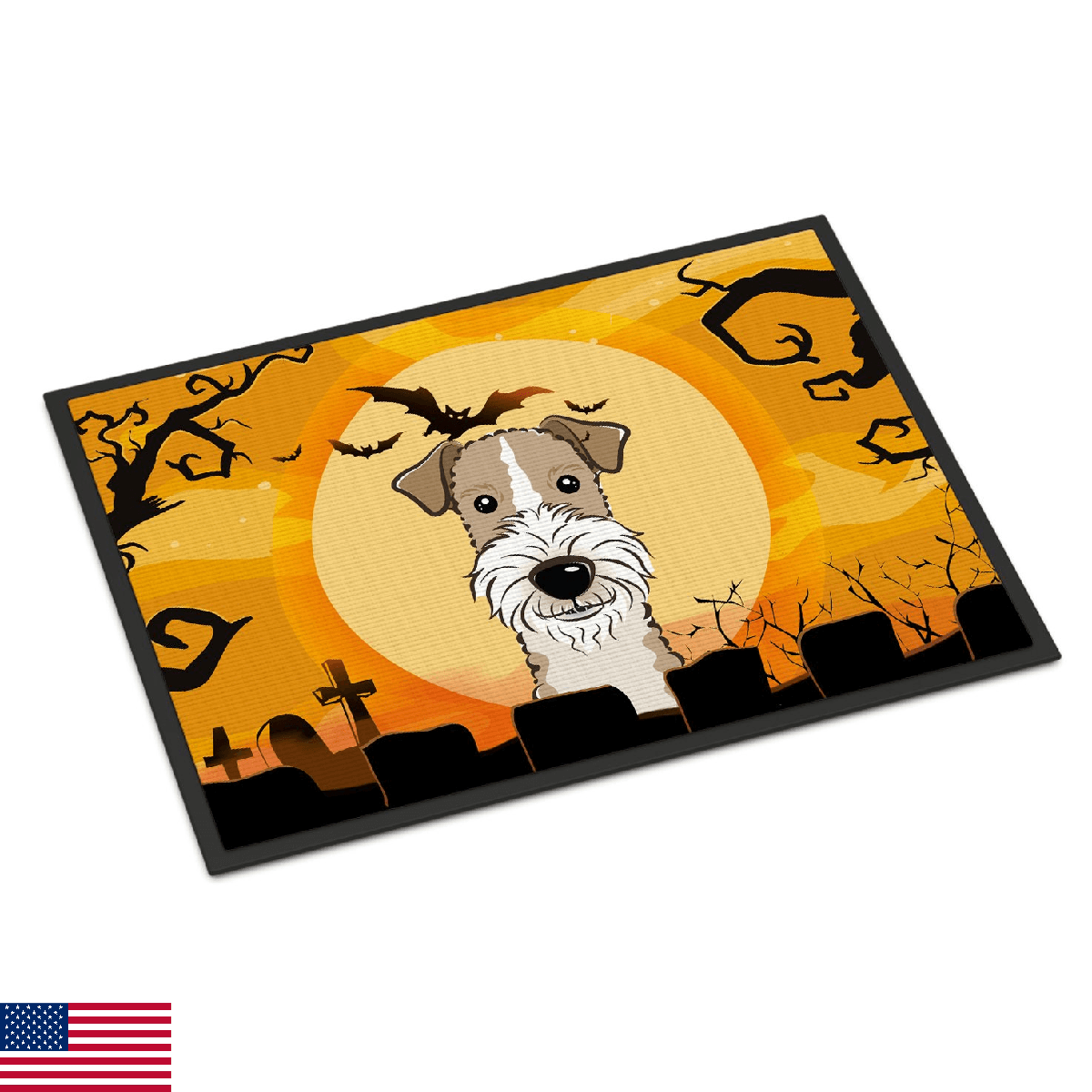 Caroline's Treasures BB1805MAT Halloween Wire Haired Fox Terrier Doormat 18x27 F - Image 1