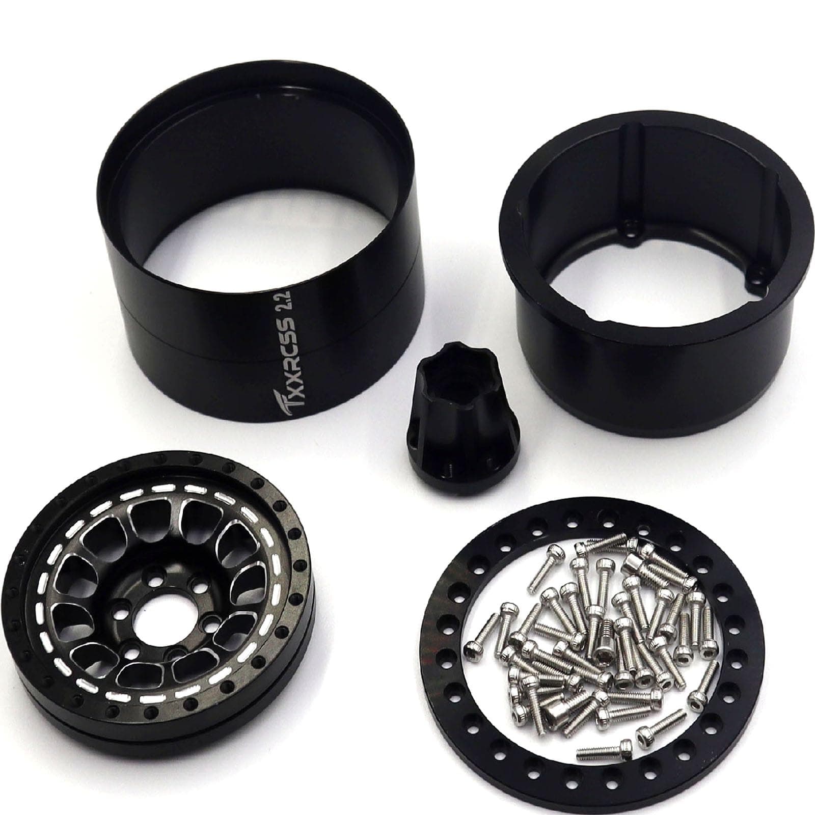 RC 2.2 Aluminum Alloy Beadlock Wheels and Tires Upgrades Accessories Rims for 1/ - Thumbnail 3