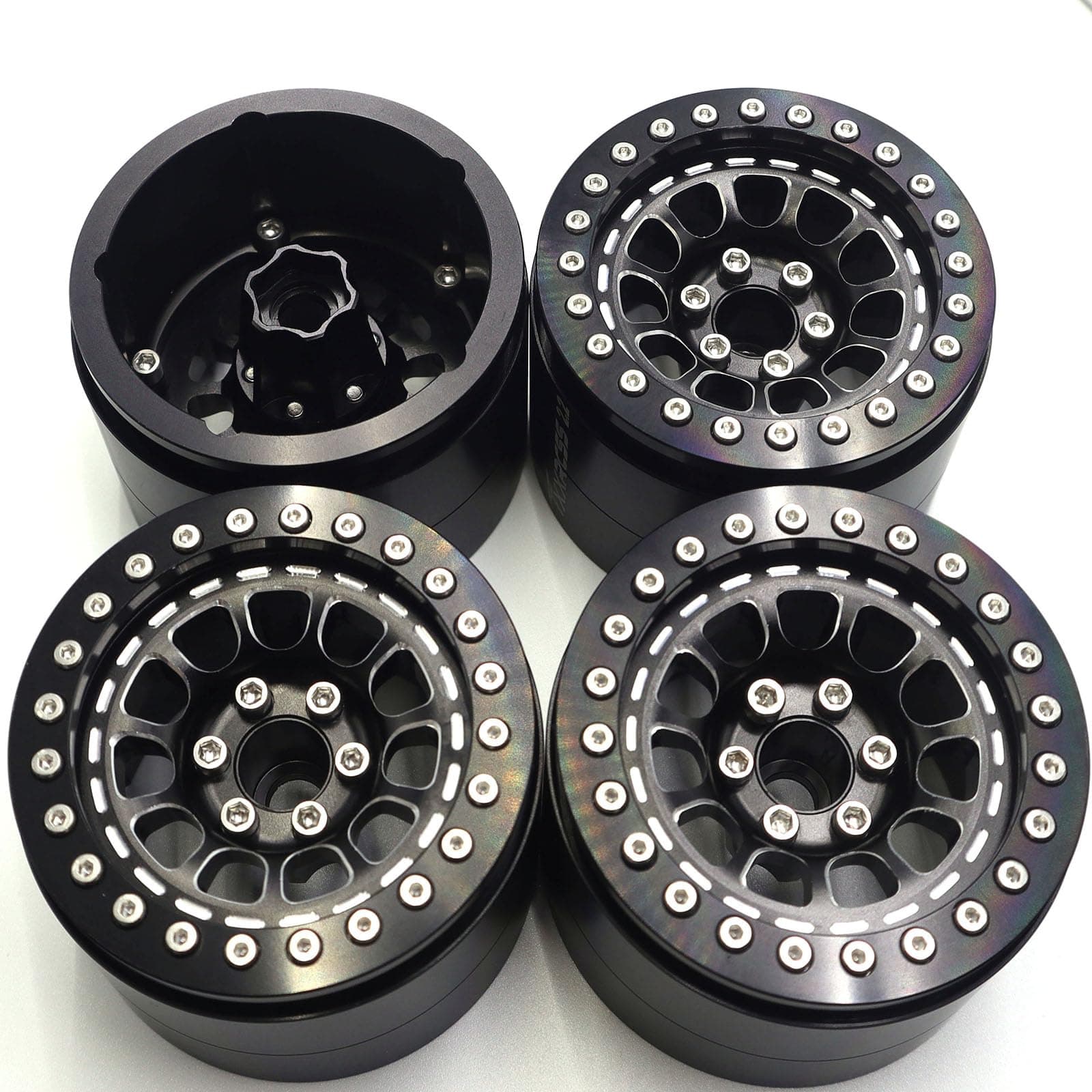 RC 2.2 Aluminum Alloy Beadlock Wheels and Tires Upgrades Accessories Rims for 1/ - Thumbnail 2