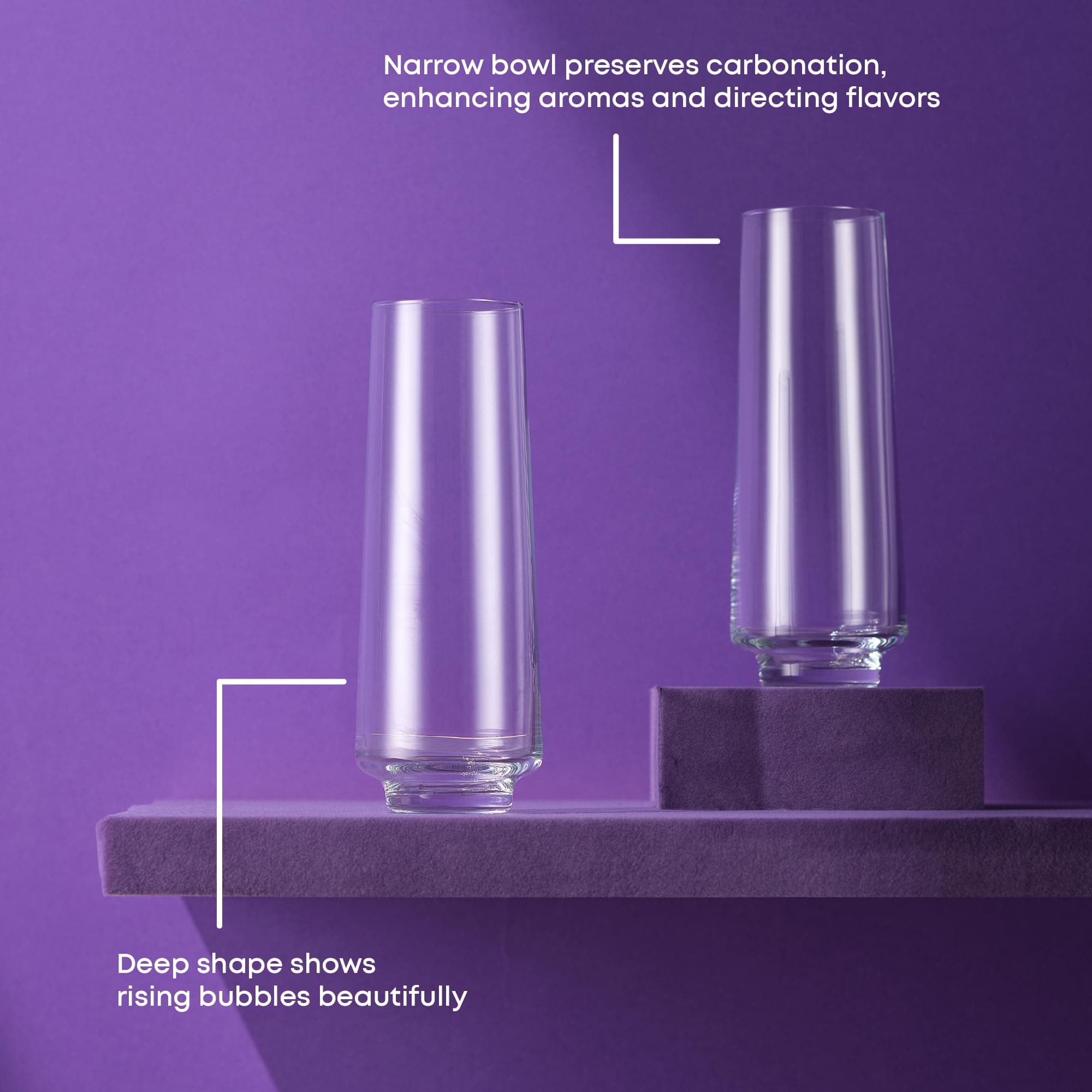 JoyJolt Sidney 9 oz Stemless Champagne Flutes Set of 4 | Modern Champagne Glasse - Thumbnail 3