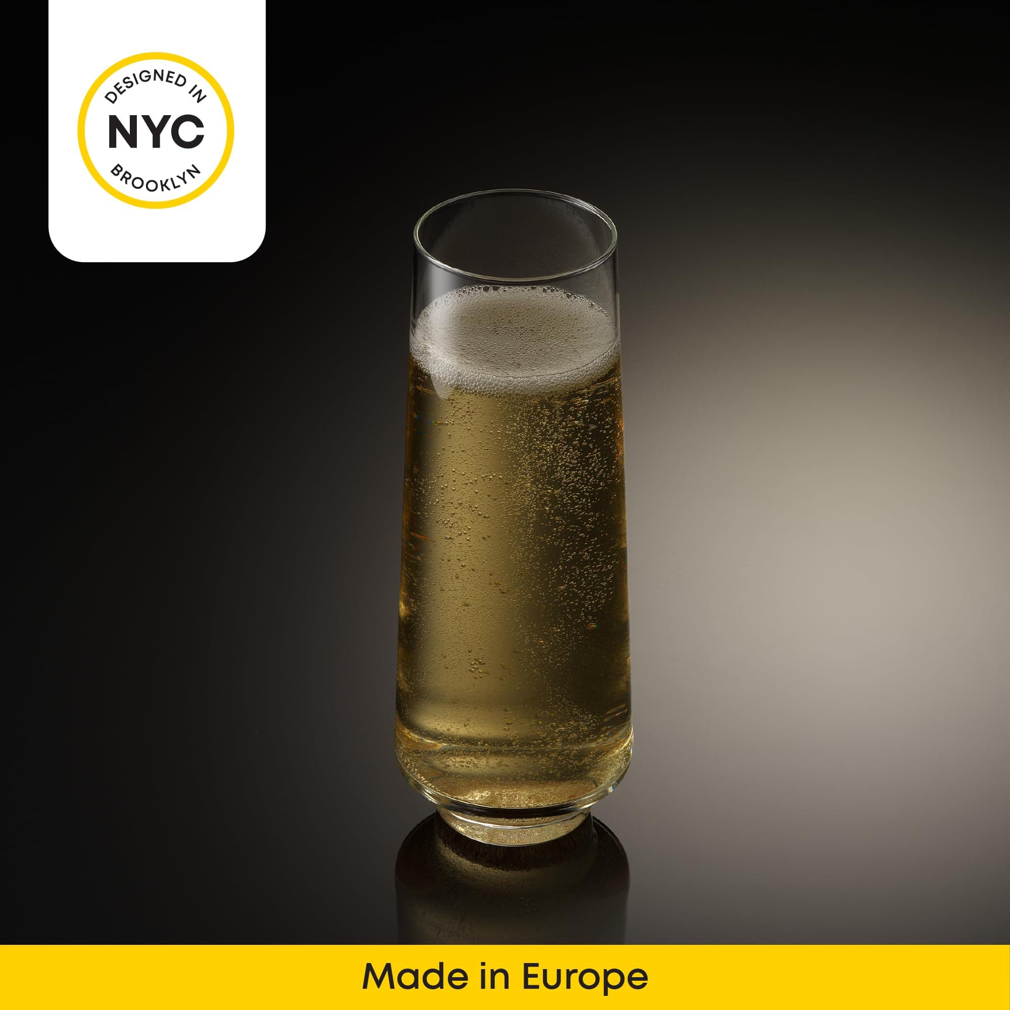 JoyJolt Sidney 9 oz Stemless Champagne Flutes Set of 4 | Modern Champagne Glasse - Thumbnail 7