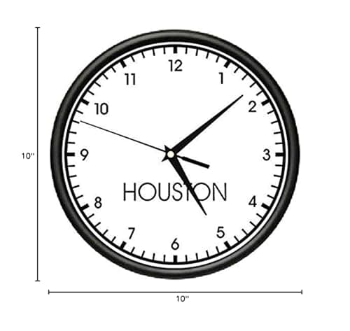 SignMission Houston TIME Wall Clock World time Zone Clock Office Business - Thumbnail 2