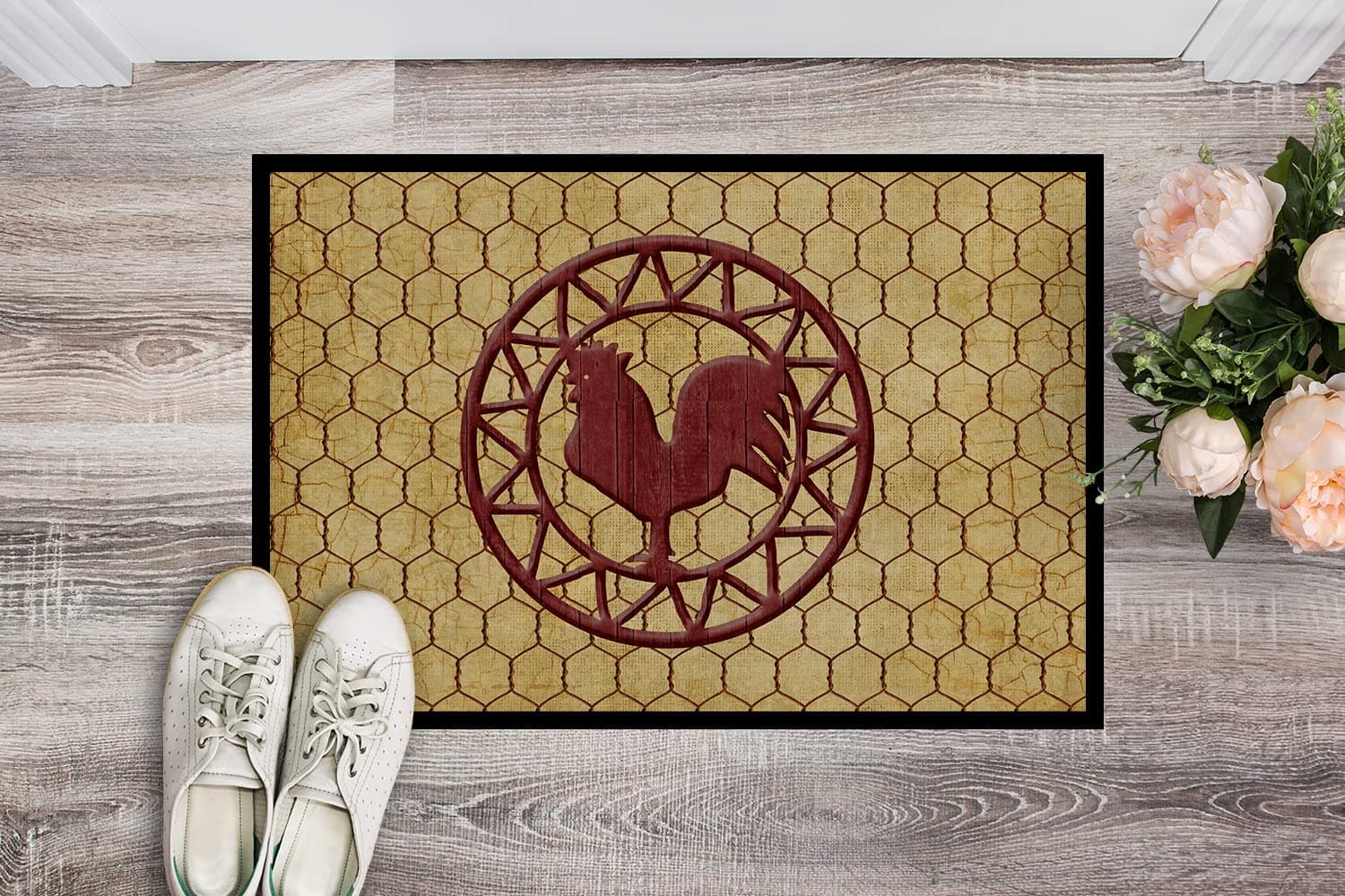 Caroline's Treasures SB3085MAT Rooster Chicken Coop Doormat 18x27 Front Door Mat - Thumbnail 2