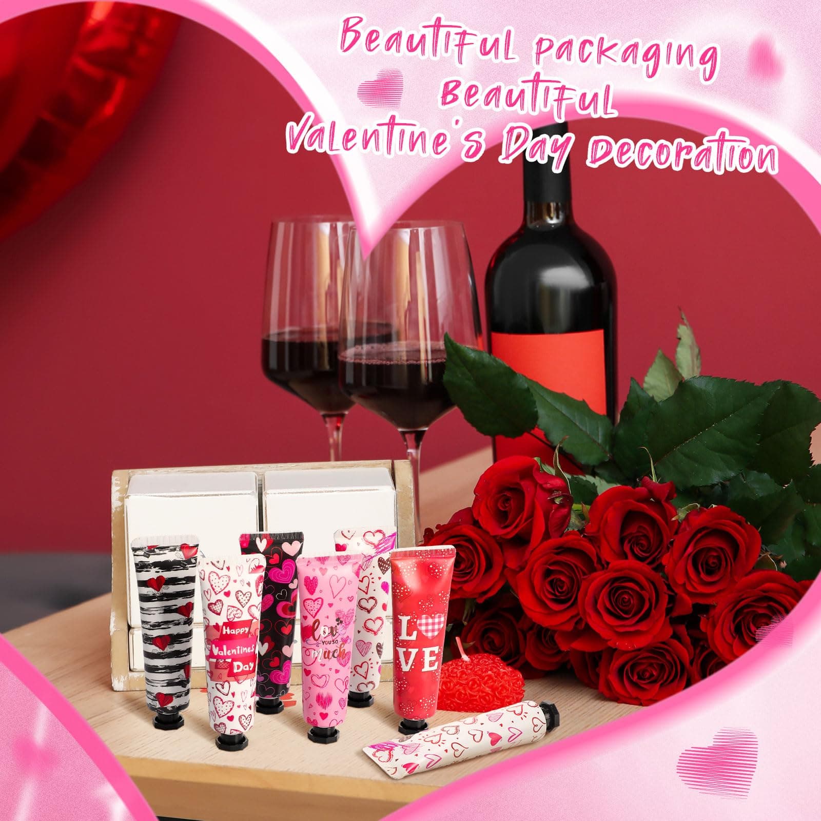 48 Pcs Valentine's Day Hand Cream Gift Bulk Valentine Gift Basket Stuffers Love - Thumbnail 4