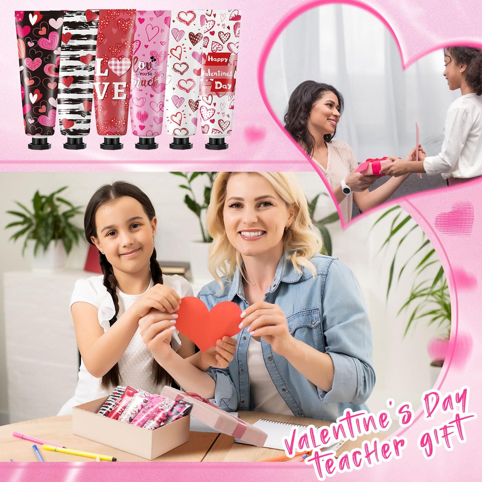 48 Pcs Valentine's Day Hand Cream Gift Bulk Valentine Gift Basket Stuffers Love - Thumbnail 3