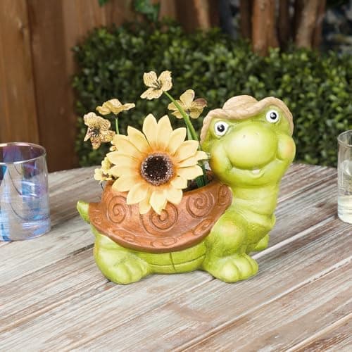 Alpine Corporation WTJ344HH Turtle Pot Planter, Playful Decor for Garden, Patio, - Thumbnail 2