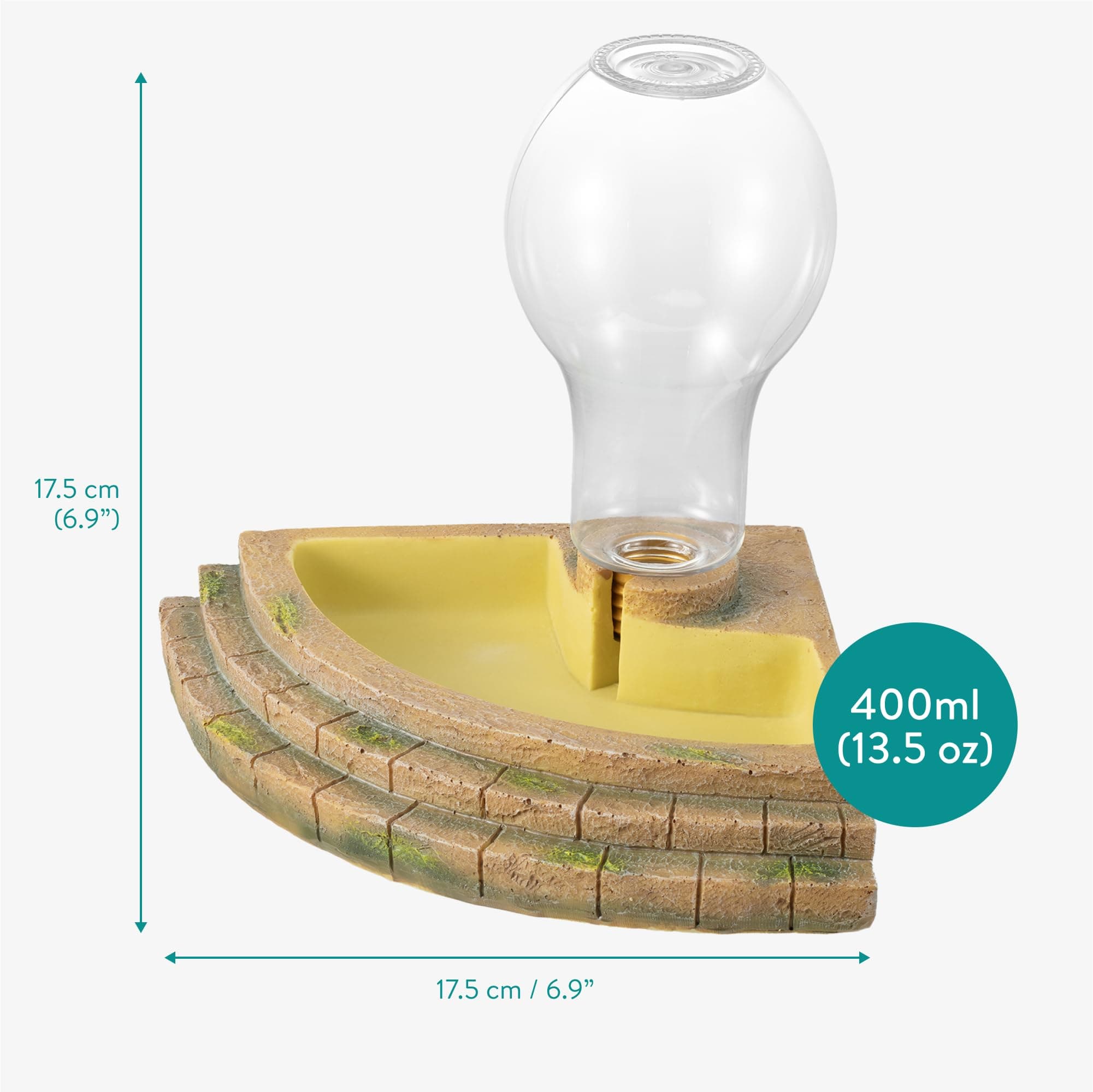 Navaris Corner Reptile Water Bowl, 400ml - Lizard & Tortoise Dish Accessories fo - Thumbnail 6